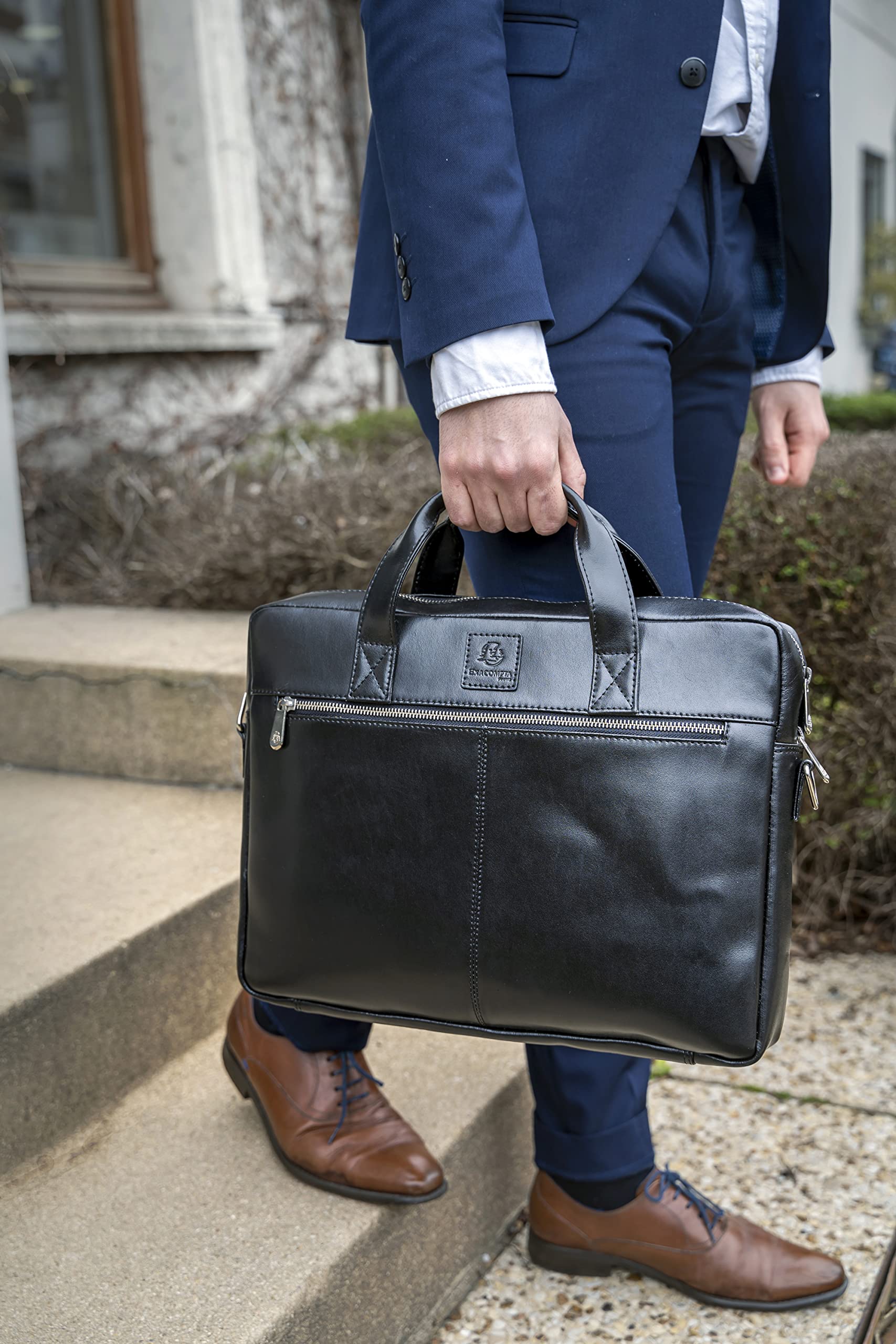 Exacompta 17437E Premium -Umhängetasche Exactive aus hochwertigem Leder mit vielen Innentaschen – Bild 3