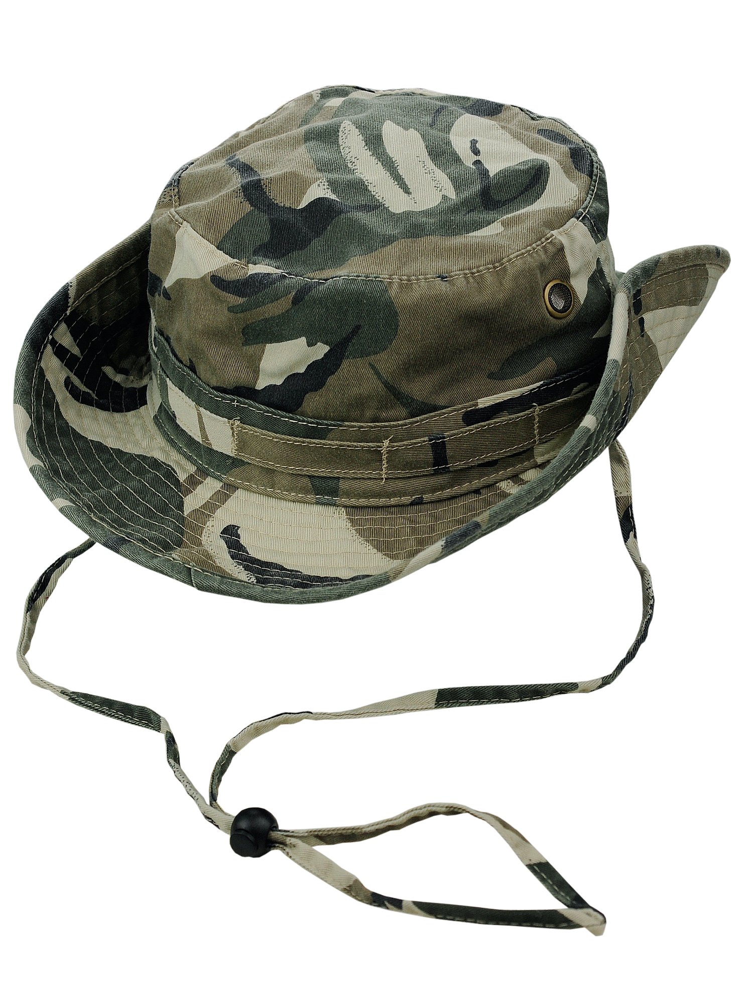 MG Men's Washed Cotton Twill Chin Cord Outdoor Hunting Hat, Safari, L
