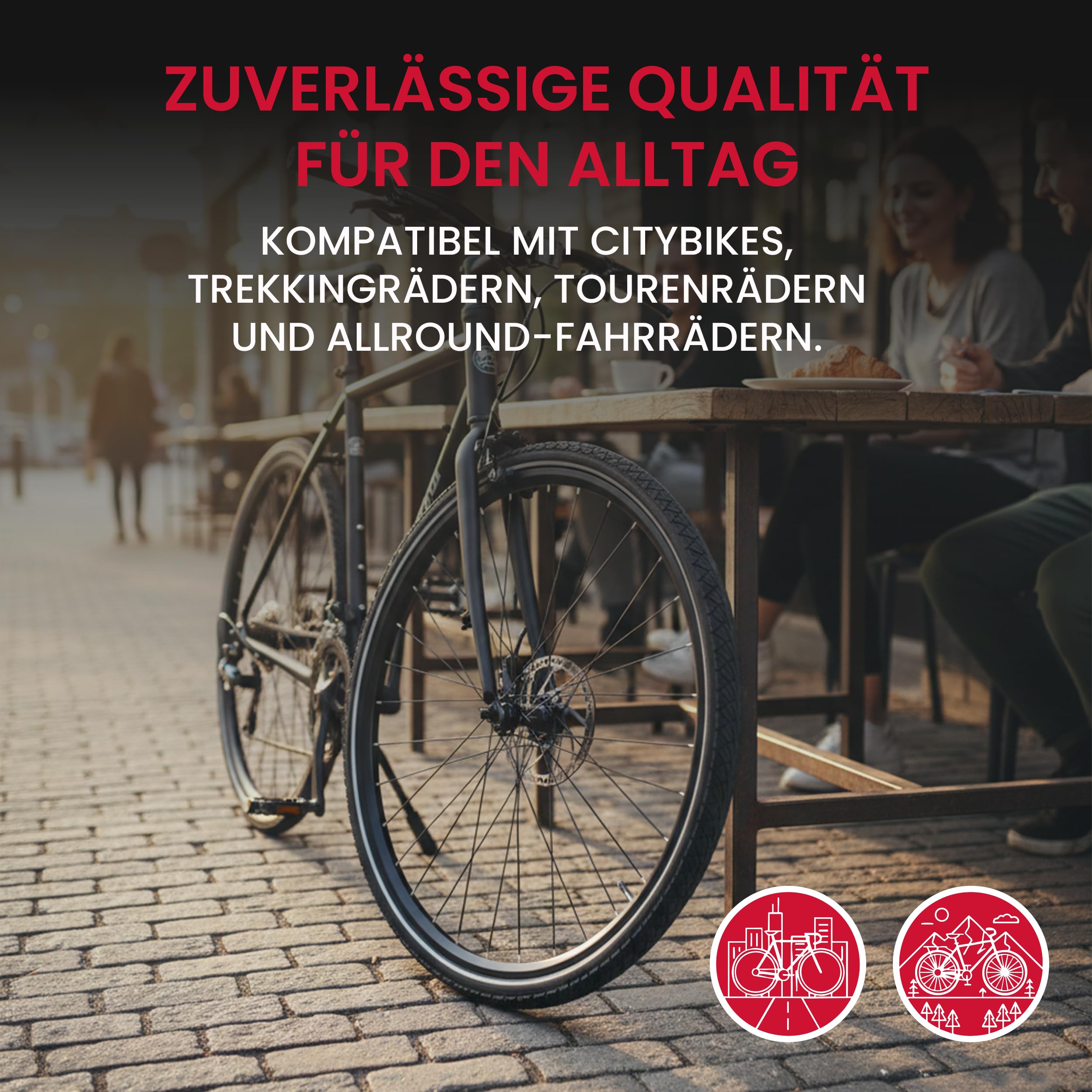 F24Tyre 2er Set Fahrradreifen 28x1,50 Zoll 40-622 wählbar mit Schläuchen | 700x38c Autoventil Fahrradventil französisches Ventil – Trekkingreifen Allround für Citybike Trekkingrad Tourenrad