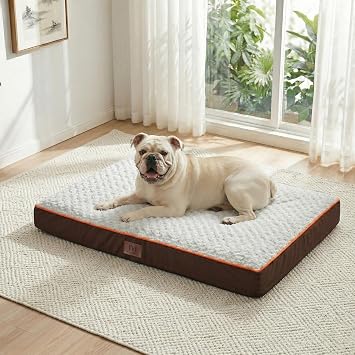 Orthopedic Dog Bed with Washable Removable Cover, Brown 30" | Waterproof Dog Bed Medium Size Dog, Thick Egg Crate Foam for Joint Support, Nonskid Bottom, Anti-Anxiety, OEKO-TEX Certified