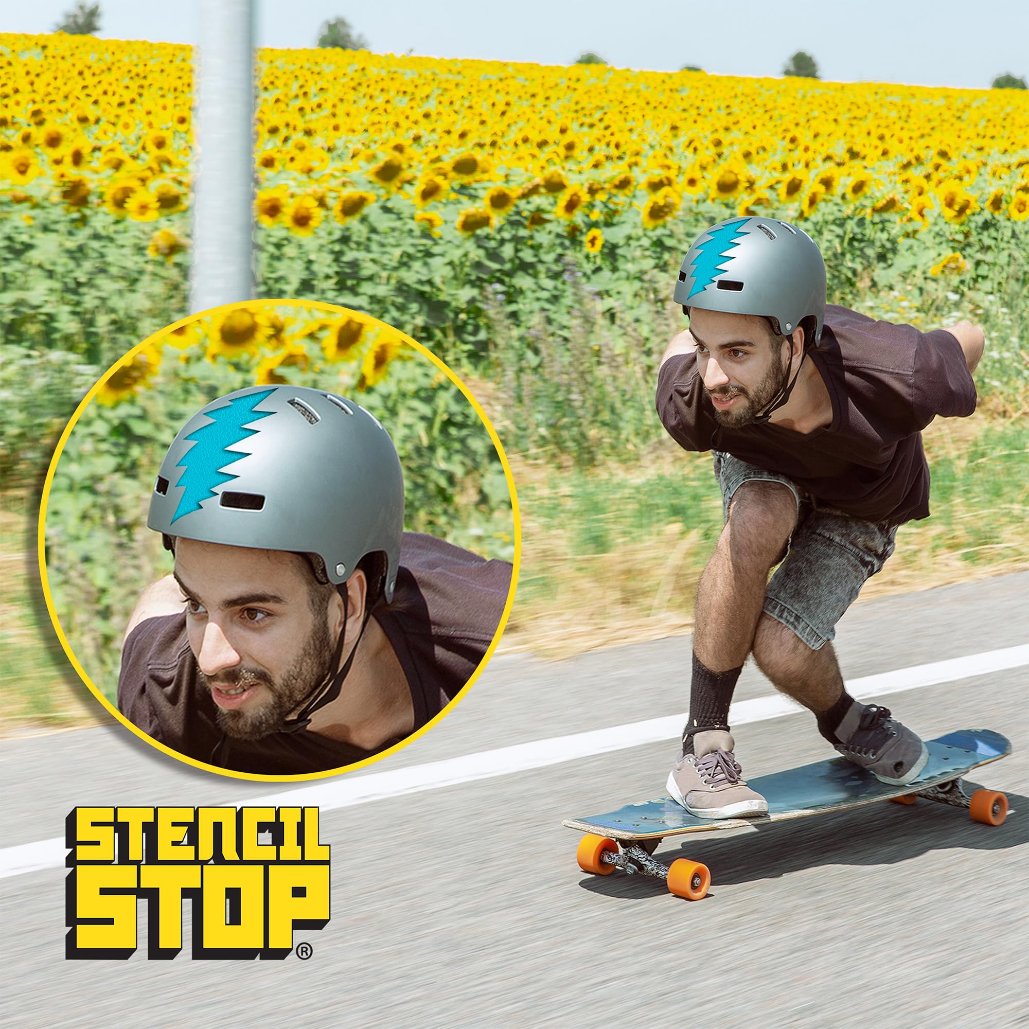 Stencil Stop Pochoir éclair – 21 x 30,5 cm – Pochoirs réutilisables pour peinture sur bois, murs, tissus et rochers – Plastique Mylar durable de 14 mm pour loisirs créatifs et projets artistiques