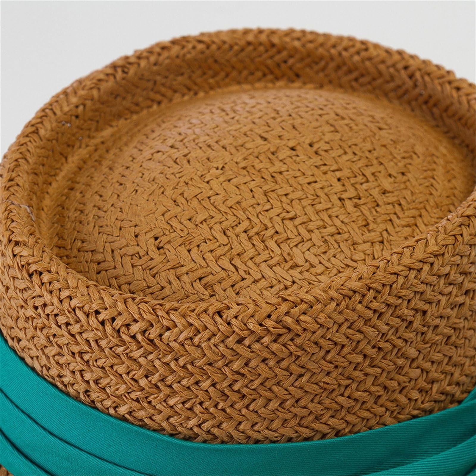 Generico Cappello da Sole in Paglia a Tesa Larga per Bambini - Design con Cintura Intrecciata per Protezione UV e attività all'aperto