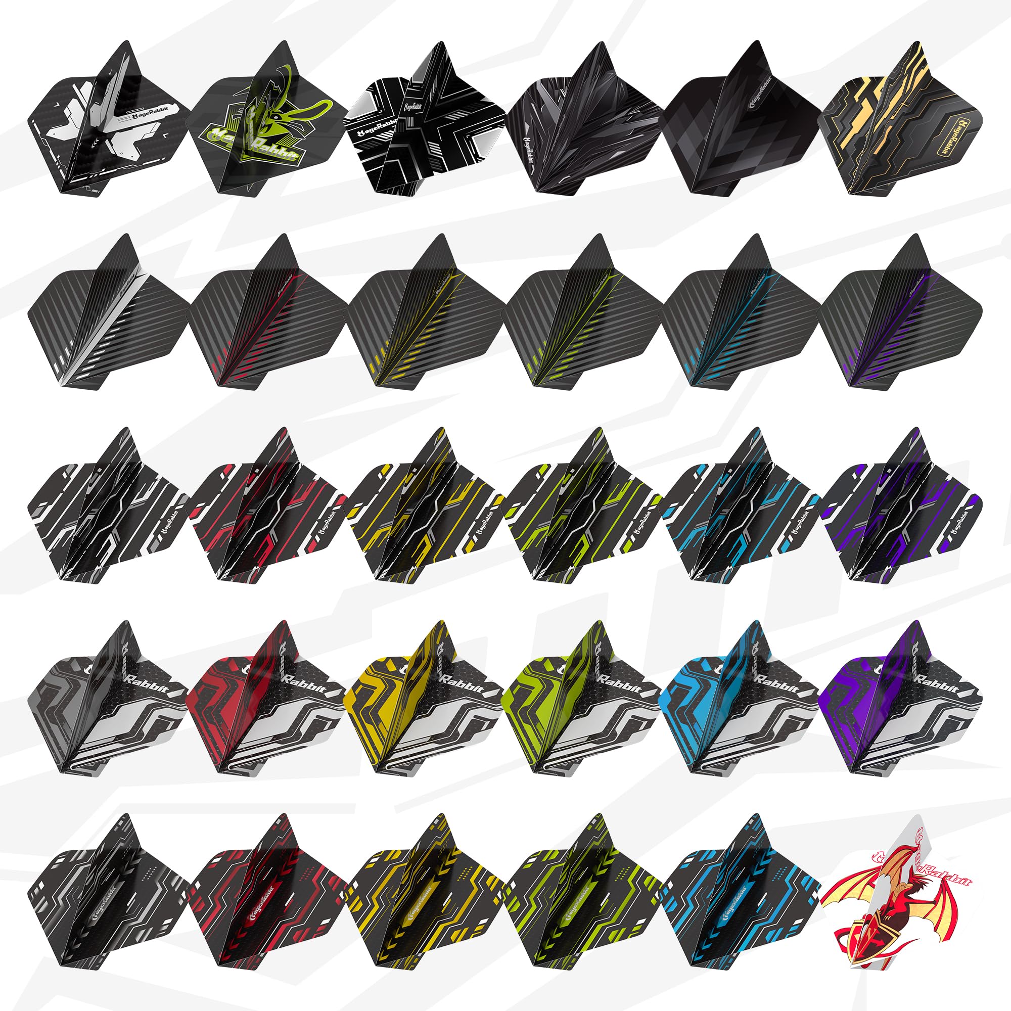 Dart-Flight 90pcs, 30Styles Standard PET Darts Zubehör, Perfekte für Soft/Steel Tip Dartpfeile