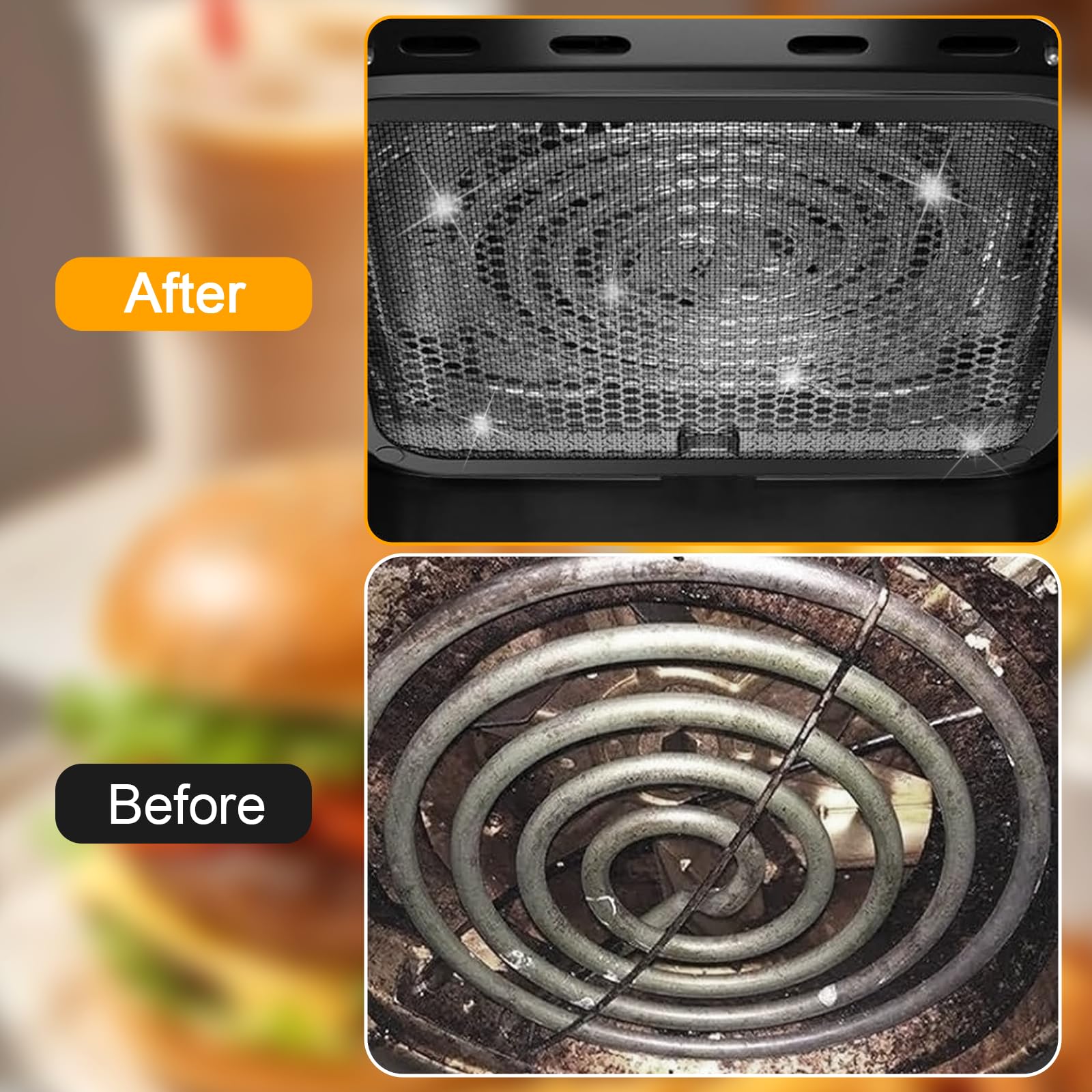 ZOCONE 2 Stück Edelstahl Spritzschutz Kompatibel Mit Cosori Airfryer 8