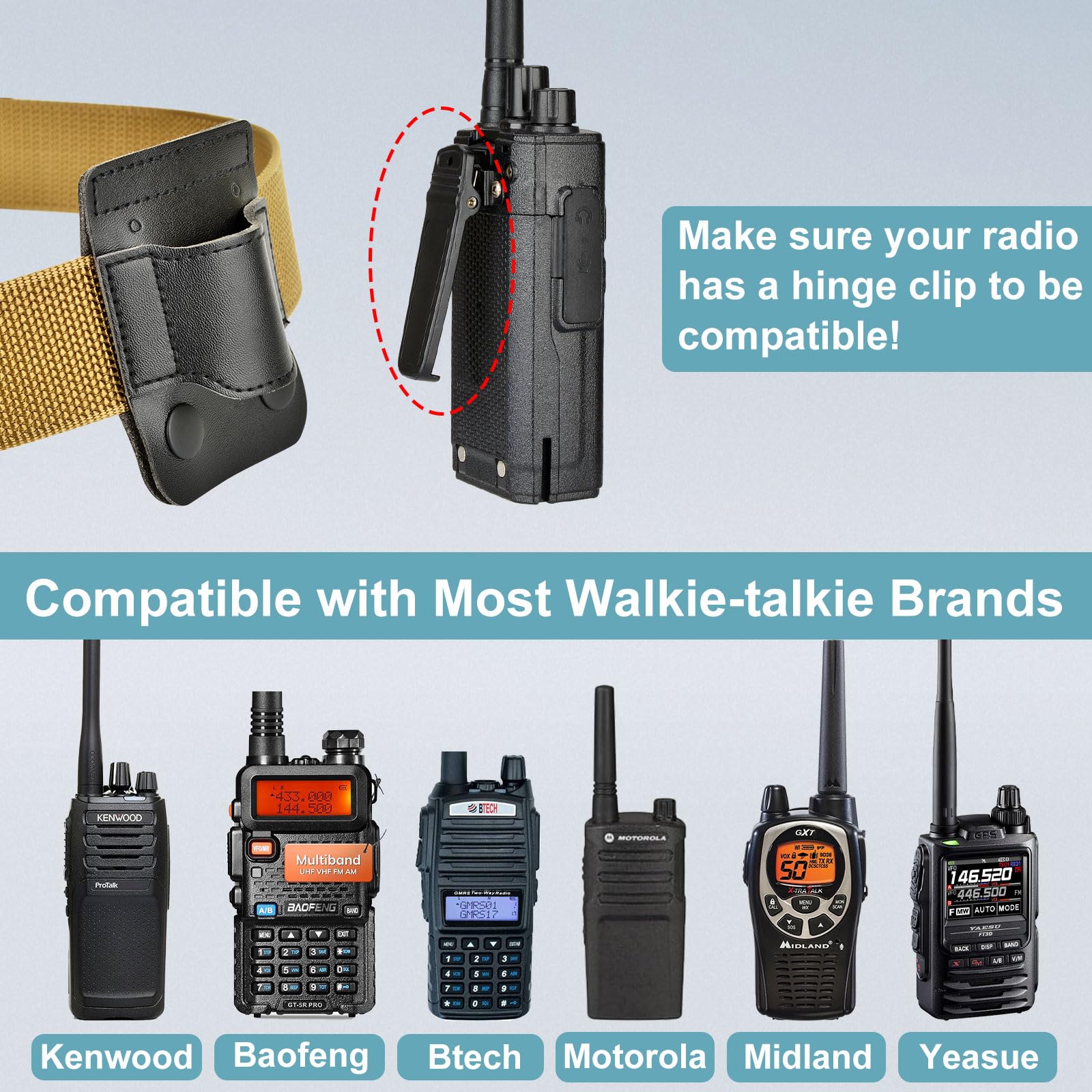 iGuerburn Tactical Radio Holder Duty Belt Clip for 1.5