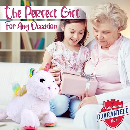 Miniatura 6 de Animales de peluche de unicornio arcoíris para niñas, regalos de unicornio para niñas de 3, 4, 5, 6, 7, 8 años, unicornio de peluche con 4 pequeños