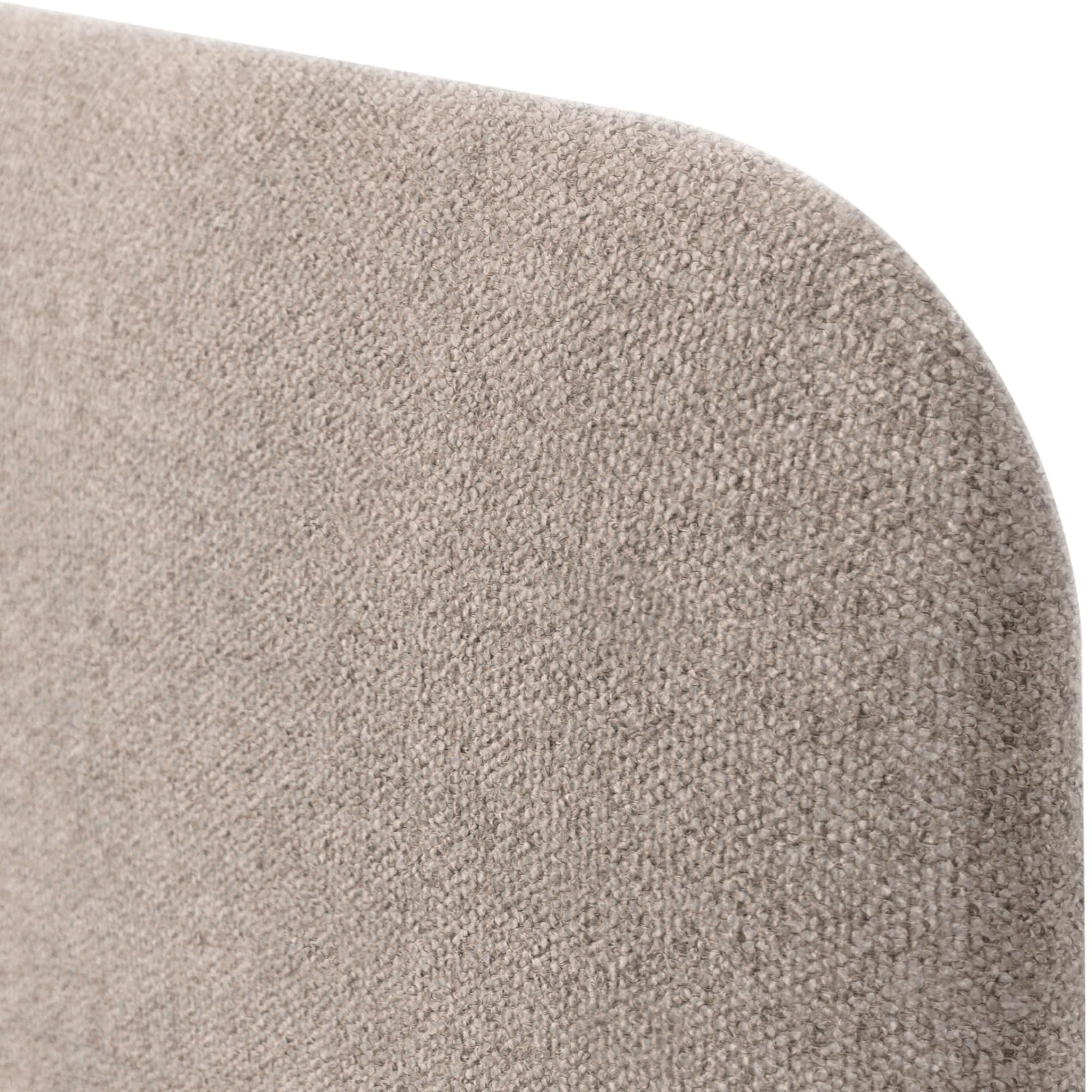 DHOME Tête de Lit Capitonnée Unie Arrondie en Tissu Aqualine avec Pieds pour Mur Têtes de Lit Acoustiques Absorbantes Tête de Lit Chambre à Coucher (Sable, 160cm)