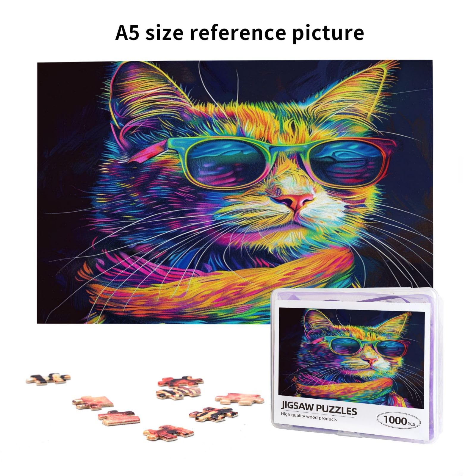 Puzzle Trefl Rompecabezas De 1000 Piezas Gatos Neón