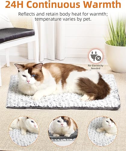 Miniatura 4 de Cama de Calentamiento Automático para Gatos 61 x 45.72 cm - Camas para Perros y Gatos para Interior y Exterior, Lavable a Máquina, Almohadilla