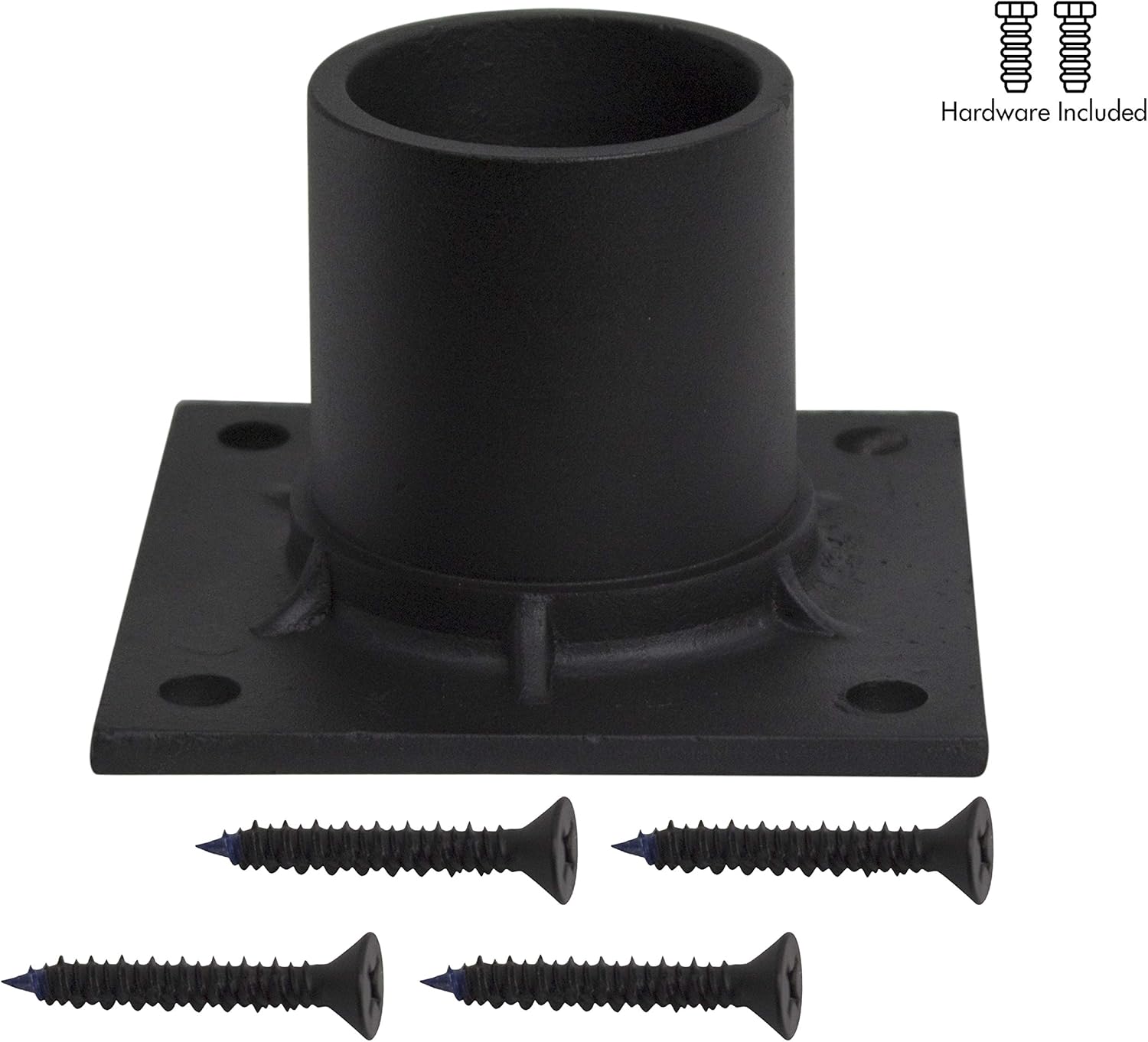 Solus S347 Pier Mount Adapter for Outdoor Stub Posts – Set of 2 or 4, Aluminum Base for Surface Mounting – Made in USA, (Black, Set of 4)