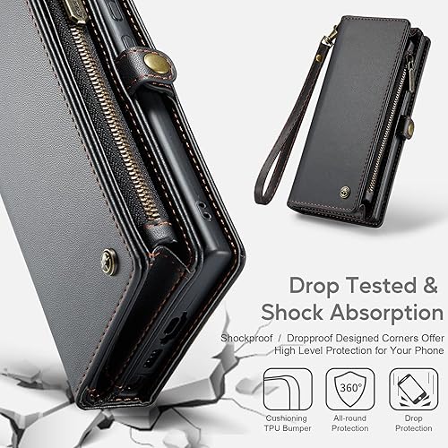 Miniatura 6 de ASAPDOS Funda para Samsung Galaxy Note 10+ Plus de 6.8 pulgadas, correa de piel sintética retro con cierre magnético, bloqueo RFID, tarjetero y