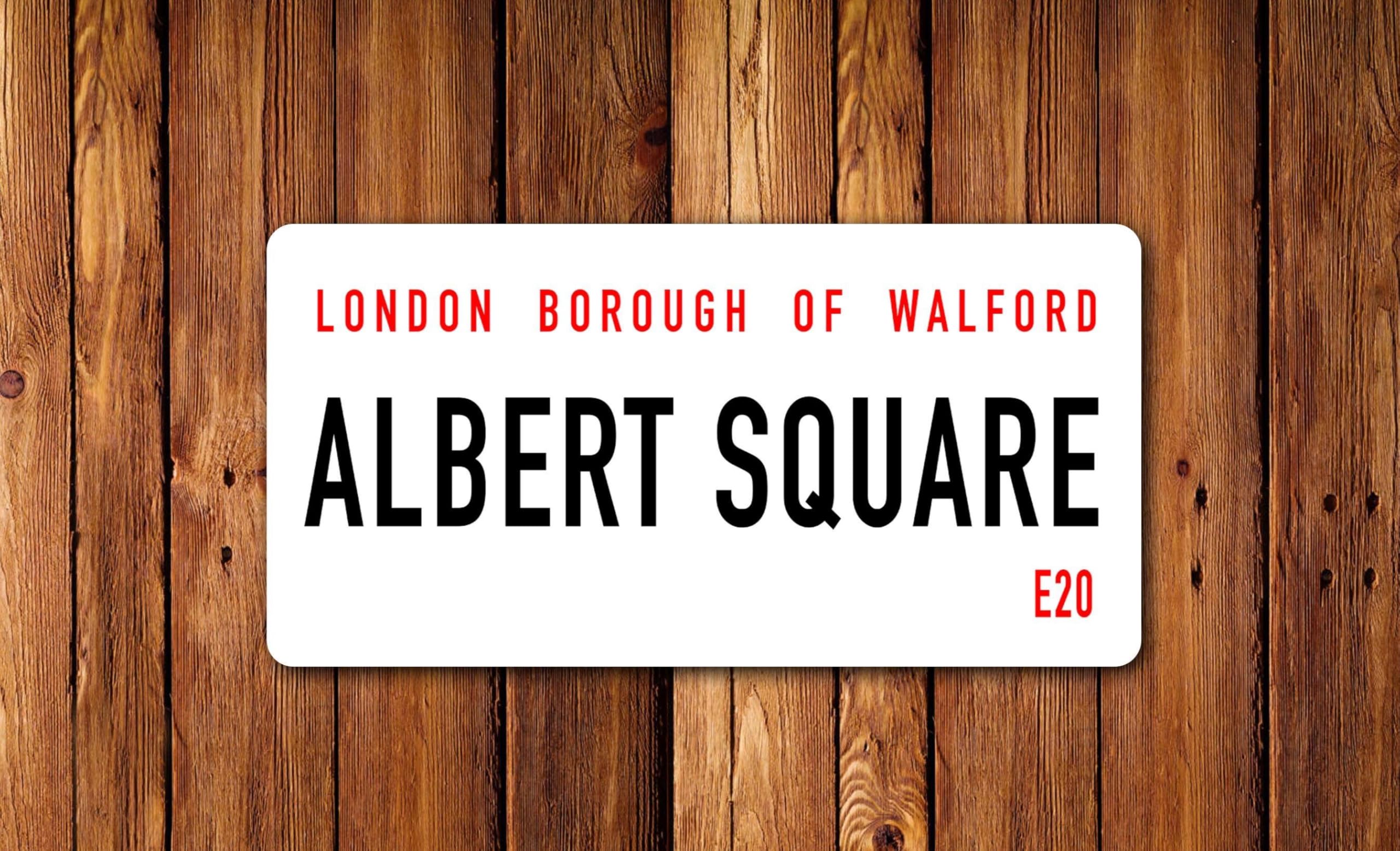 Ingzzaac Metalpostera157701 Eastenders Albert Square Road Sign, Vintage, Street Sign, Garage, Shed, Man Cave Retro Metal Sign Tin Sign 8X12 Inches