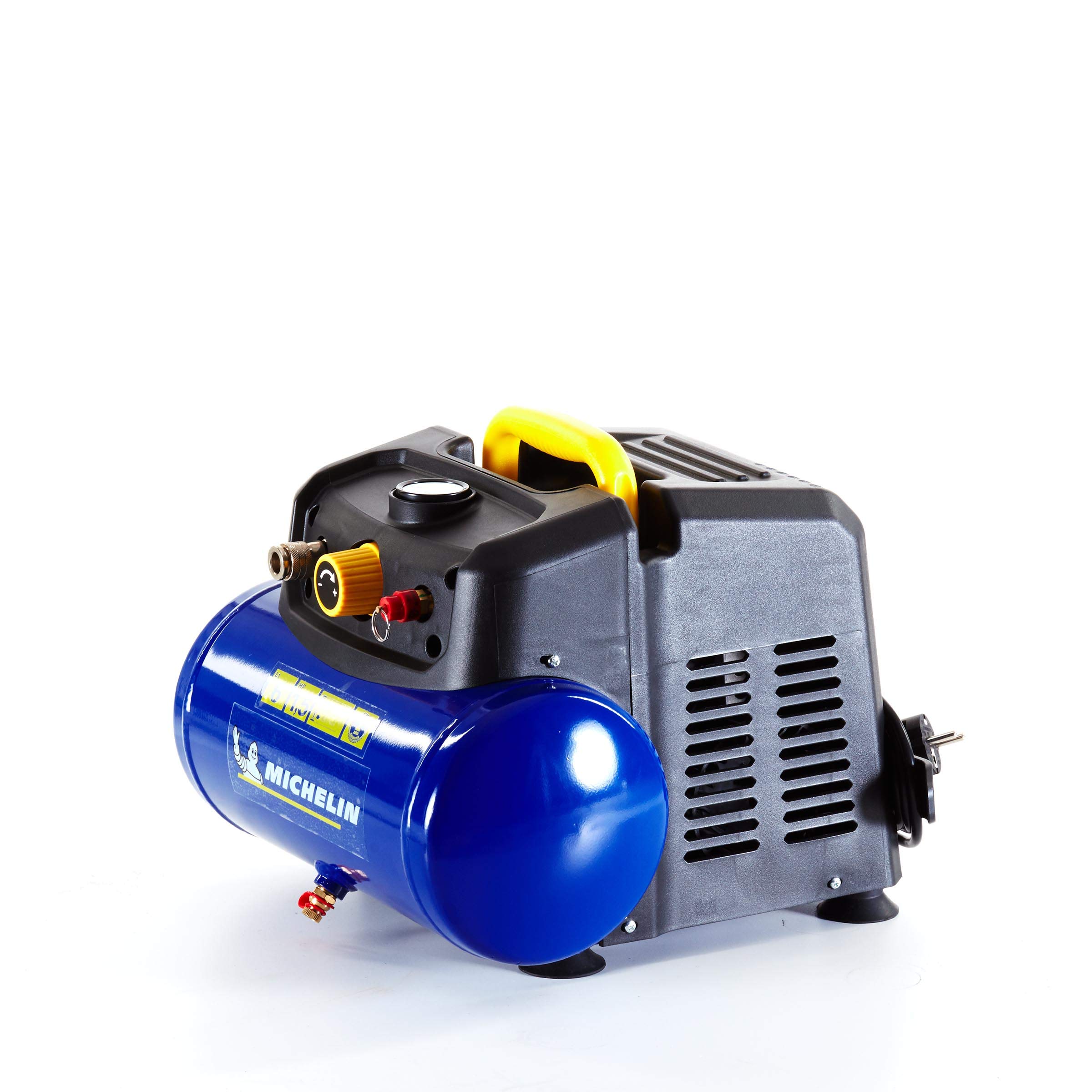 MICHELIN - Compresor de aire portátil MBL6 - Tanque de 6 litros - Sin aceite - Motor de 1,5 hp - Presión máxima 8 bar - Flujo de aire 160 l/min - 9,6 m³/h