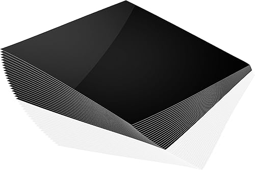 Miniatura 5 de EZ Craft USA - Hojas de vinilo brillante con respaldo adhesivo permanente, 12 x 12 pulgadas, 40 hojas brillantes en blanco y negro que funcionan con