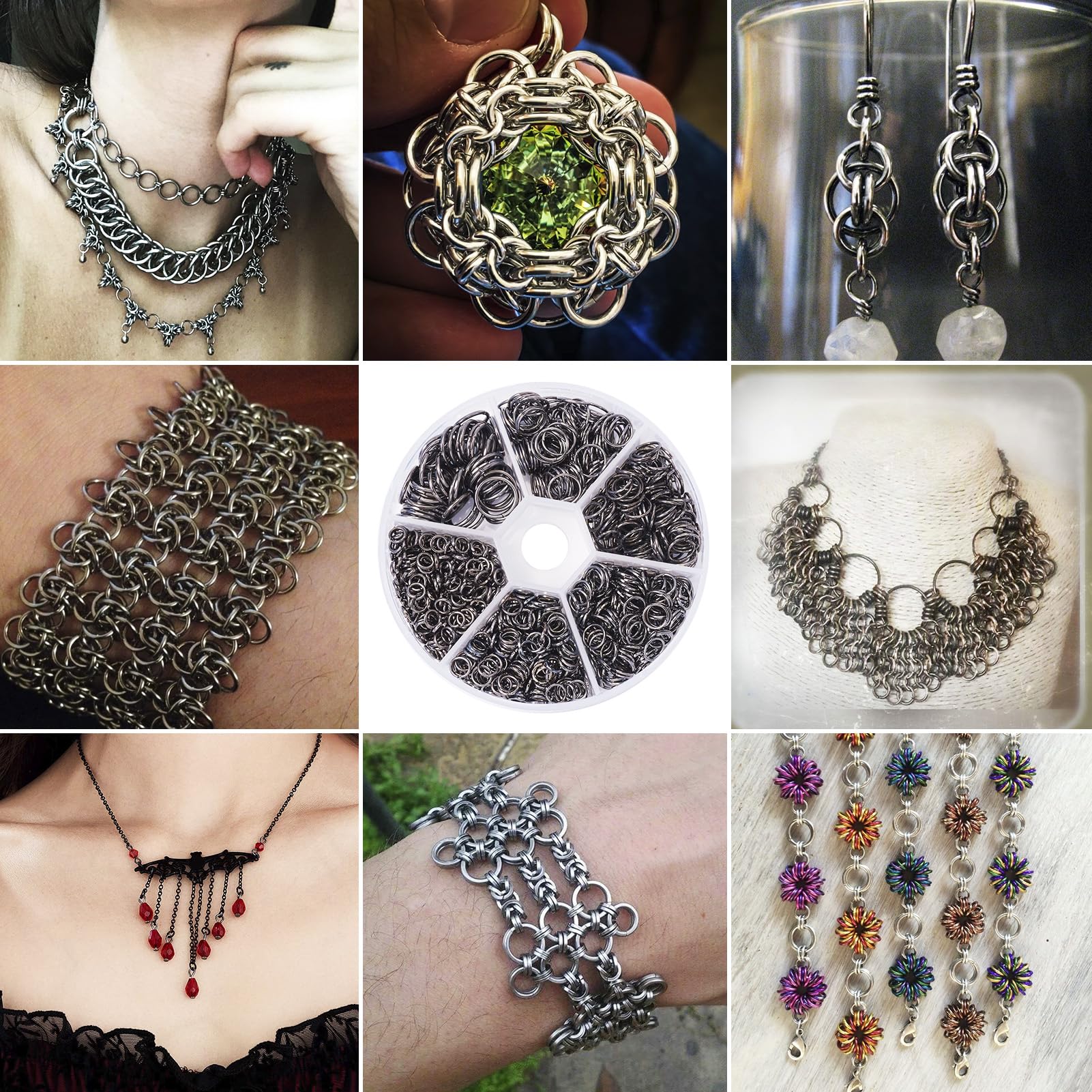 Pandahall 1Box/1745pcs Iron Open Round Jump Rings Split Rings Single Loop for Jewelry Makings 4mm/5mm/6mm/7mm/8mm/10mm Gunmetal - Image 5