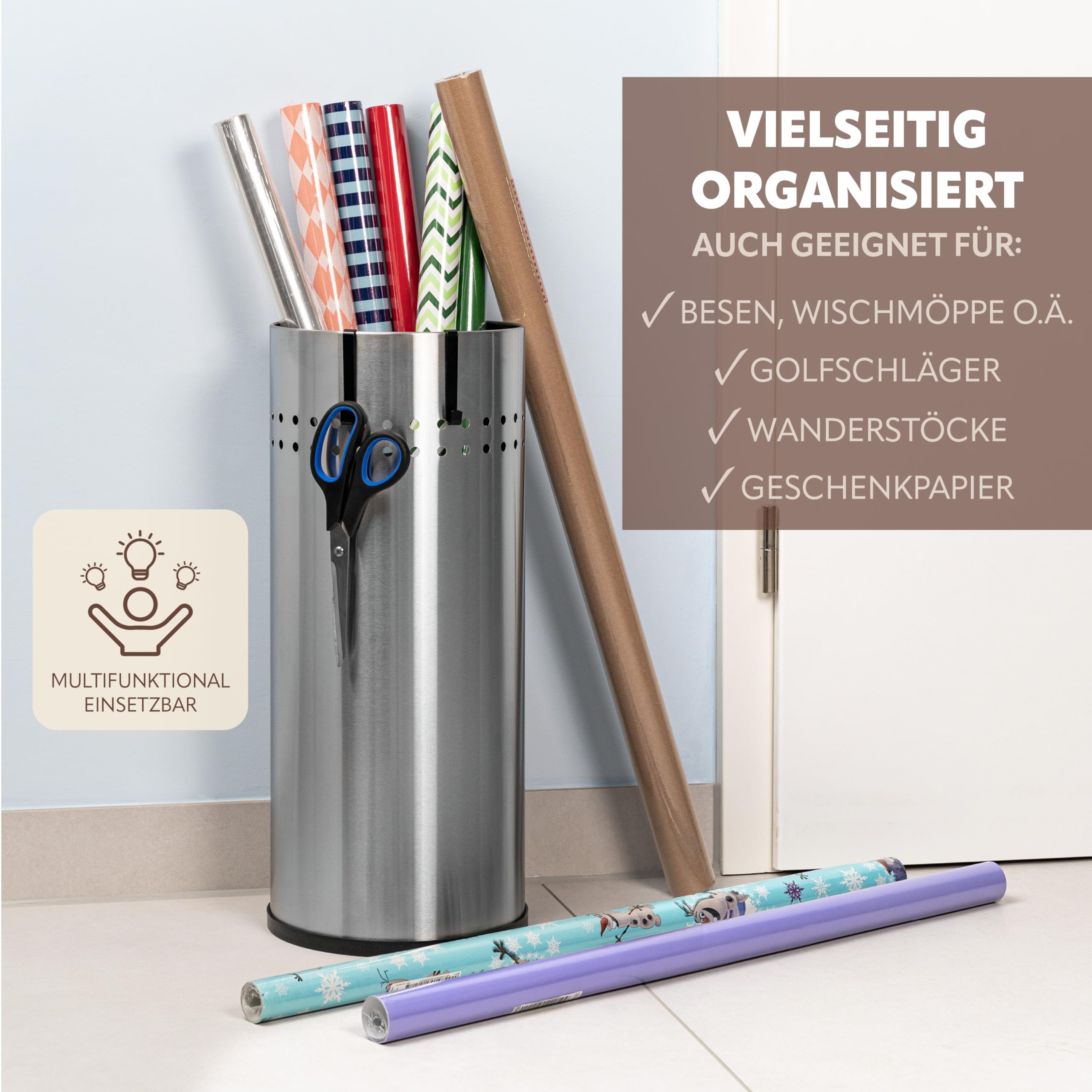 bremermann Schirmständer, Regenschirmständer, Schirmhalter (Edelstahl)