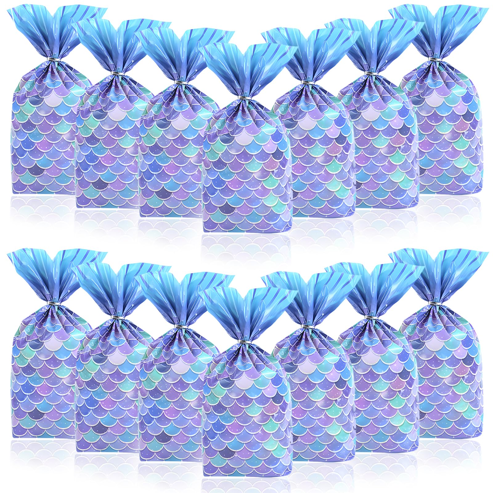 100 Pcs Mermaid Party Bags, Sweet Cone Bags With Mermaid Tail Design For Birthday Party Favors, Gift Wrapping, Themed Event Decorations, Suitable For Handicraft Enthusiasts