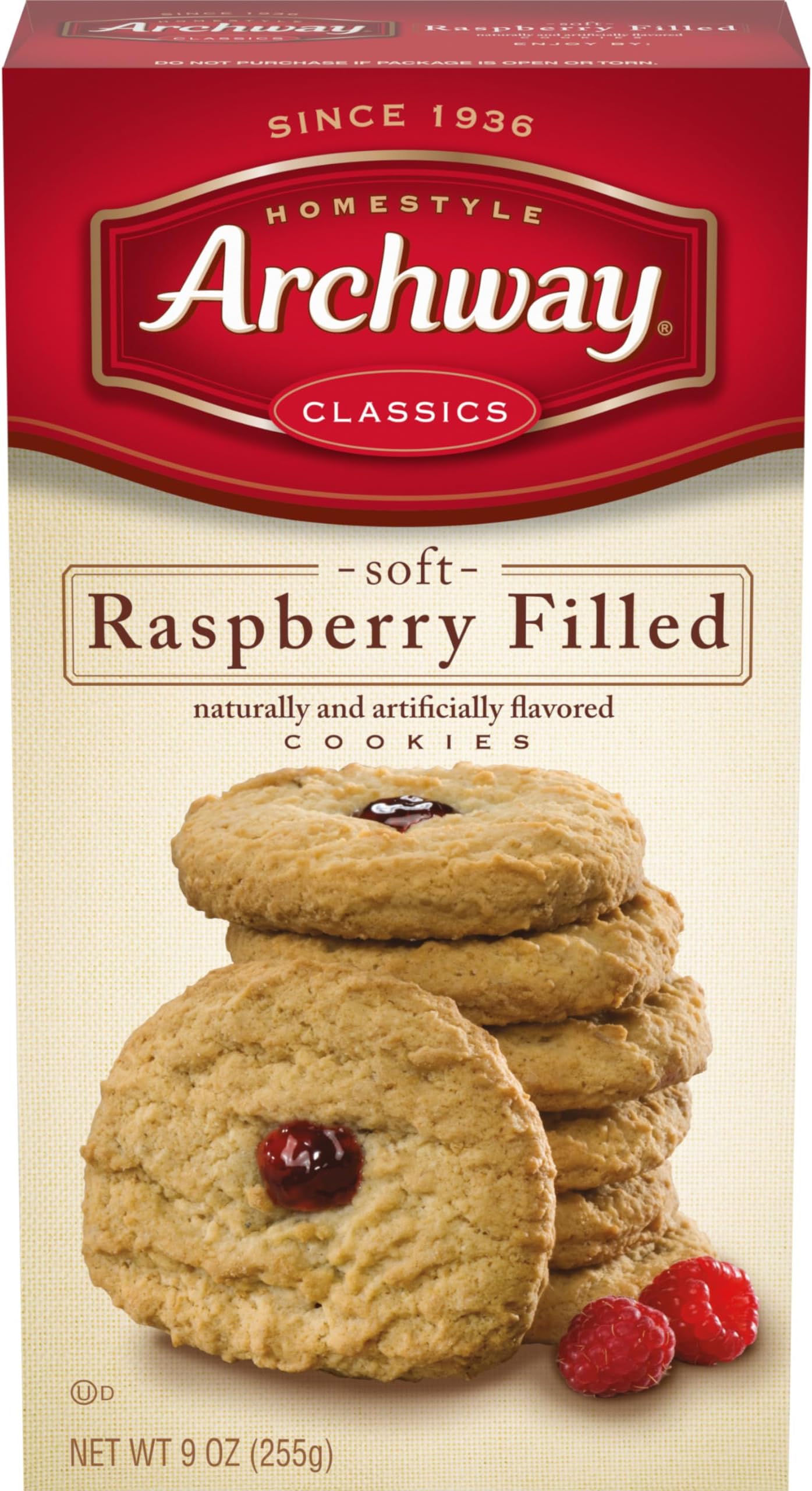 Archway Cookies, Raspberry Filled, 9 Oz