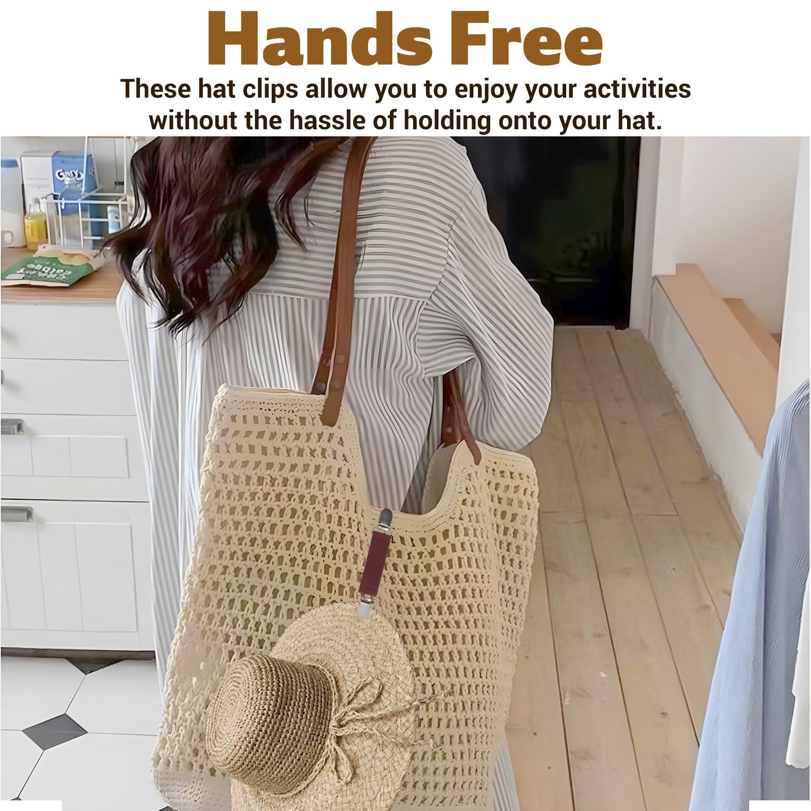 4 Pinces à Chapeau Pour Sac - Élastique Travel Clip - Porte Chapeau/Casquette