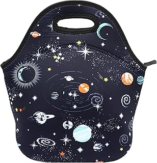 Neoprene Lunch Bag Insulated Lunch Box Tote for Women Men Adult Kids Teens Boys Teenage Girls Toddlers (Space)