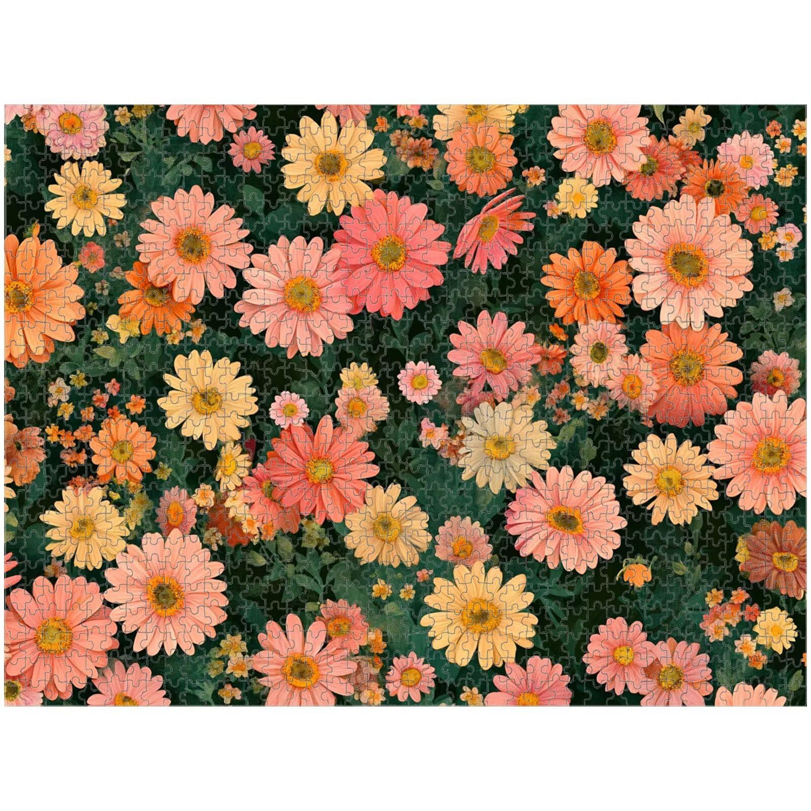 Puzzle 2000 Pezzi - Rosa & Fiore - Puzzle in Legno Durevole 1T#391 | Puzzle in Legno, Tagliati con Precisione, Inchiostro dai Colori Vivaci, Hobby Statico, Decorazione per Casa, Regalo, 75x105cm