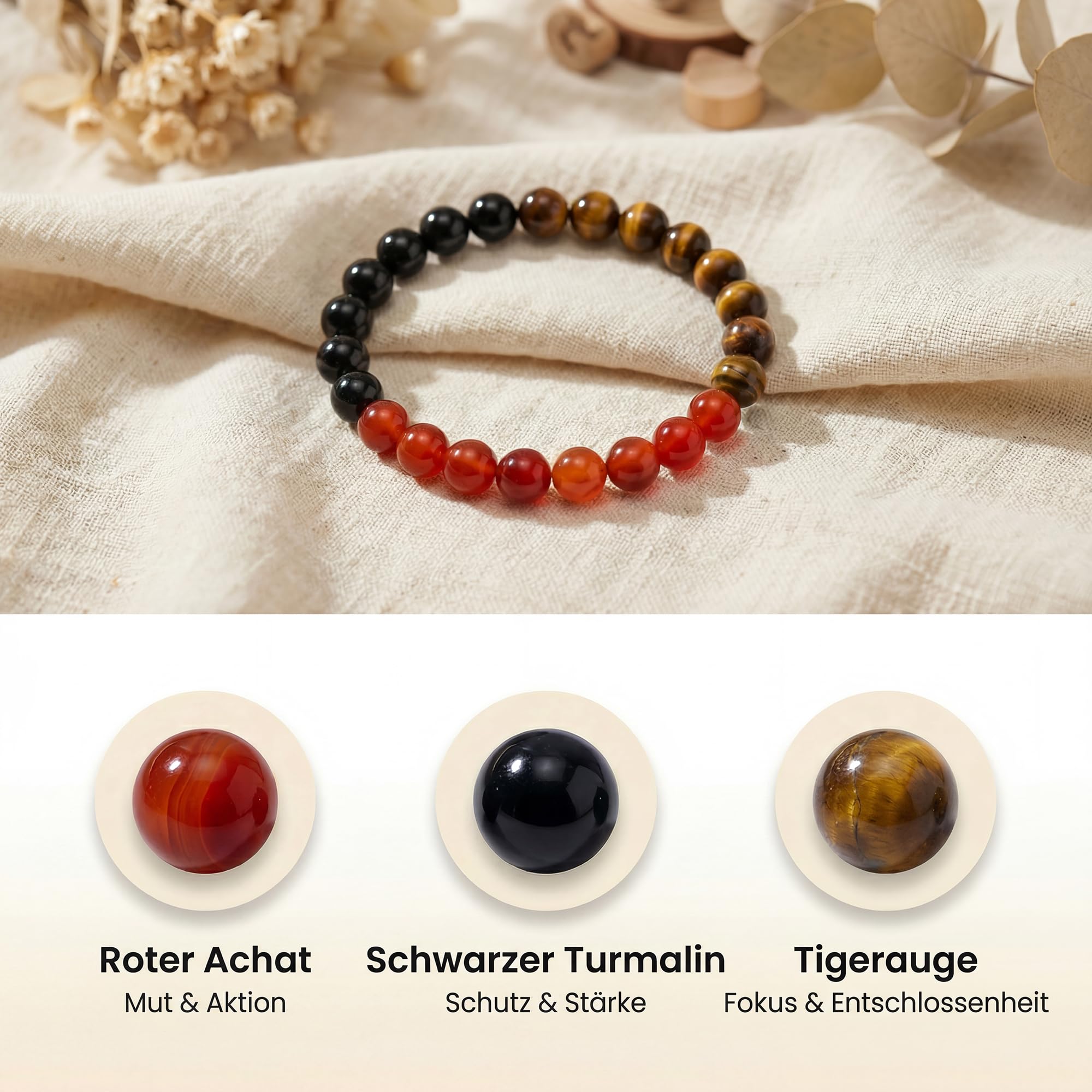 Bivei Selbstvertrauen Kristall Perlenarmband – Ansicht 3