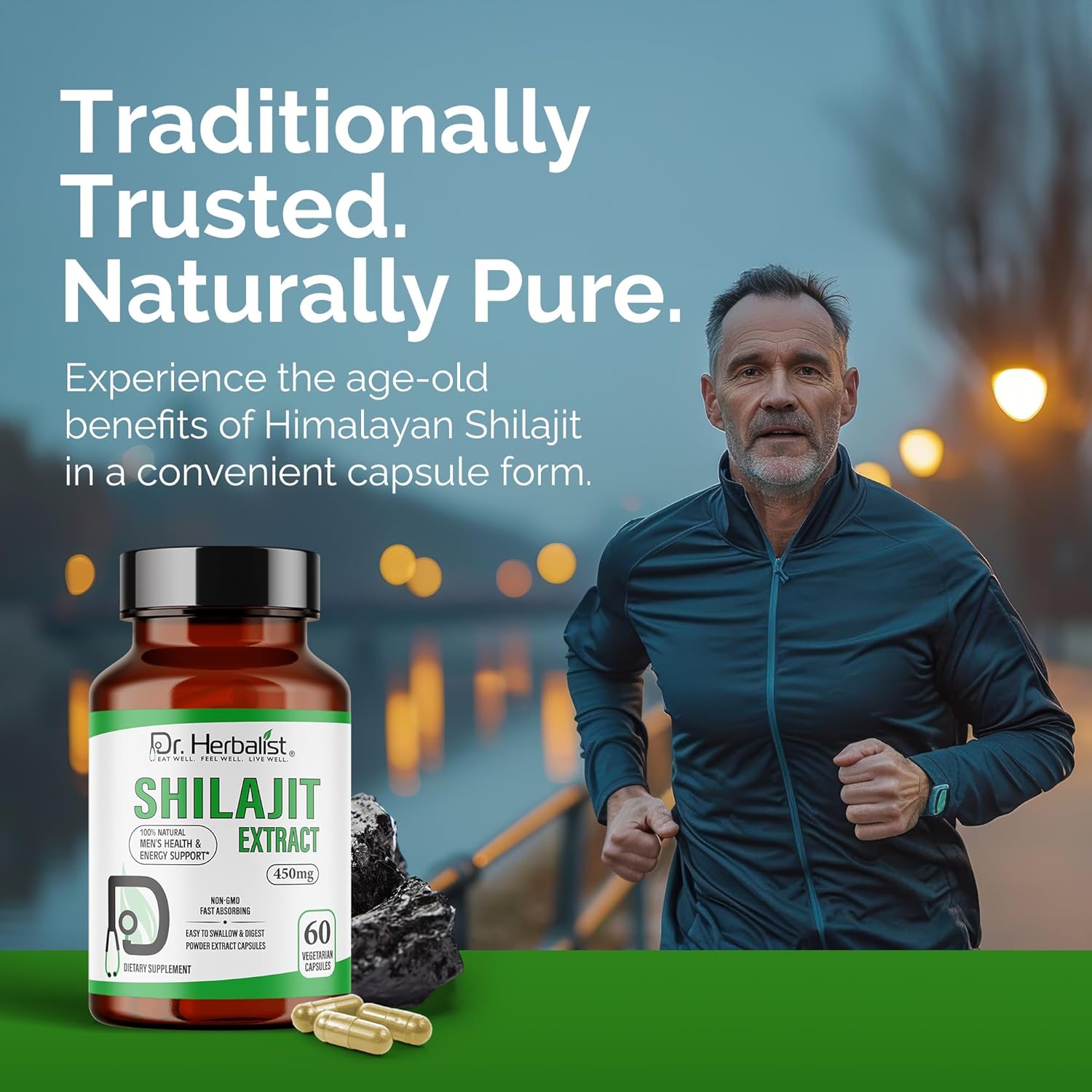 Dr. HERBALIST Shilajit Extract 450mg – 60 Vegan Capsules | 10:1 Extract = 4,500mg Raw Shilajit | Standardized to 20% Fulvic Acid | Himalayan Resin Supplement | Natural Plant-Based Support - Image 3