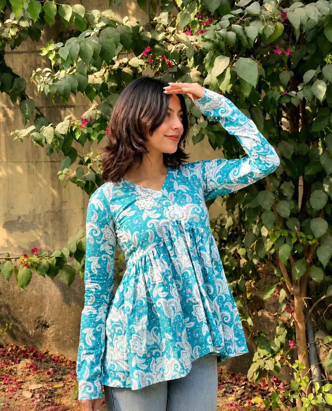 New Printed White Short Kurti and Top for Womans (in, Alpha, L, White Topper) 2