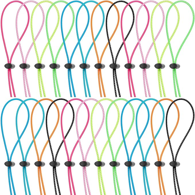Frienda 24 Pieces Bungee Cord Strap Kit for Swim Goggles