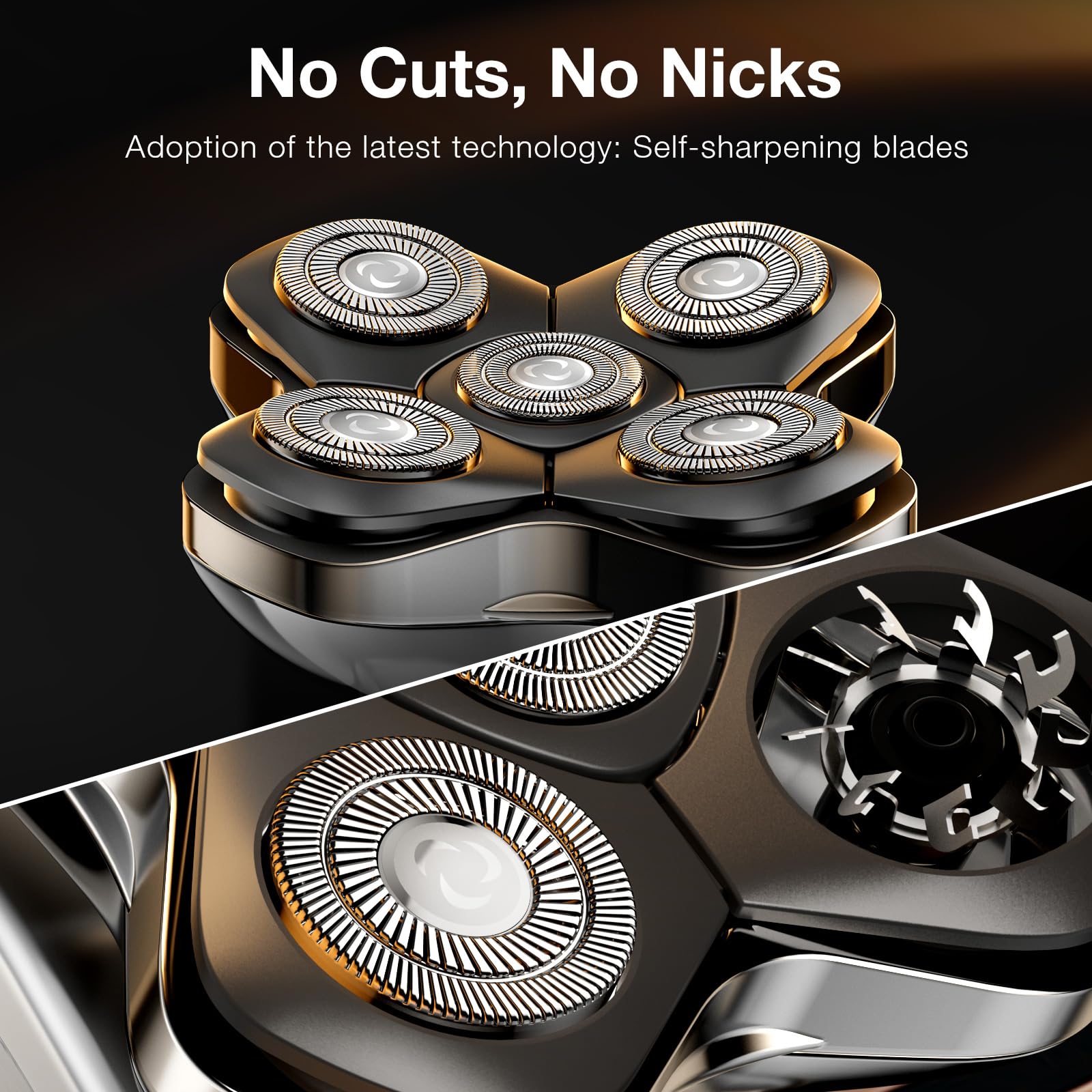 5D Head Shavers for Bald Men - 6 in 1 kensen Upgraded Magnetic Head Electric Razor for Men, Wet/Dry Electric Shavers for Mens IPX6 Waterproof LED Display with USB-C Charge Mens Body Shaver Best Gift