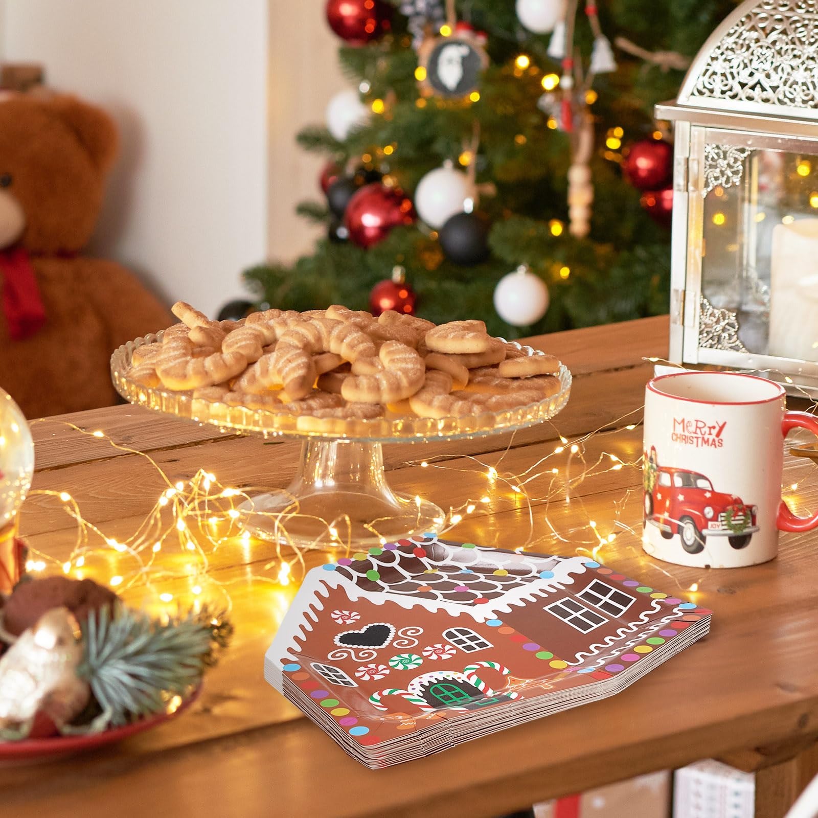 Assiette De Noël Bonhomme En Pain D'épice – Céramique, 23,5x19,5 Cm, Plateau De Service, Décoration De Table Festive - 2