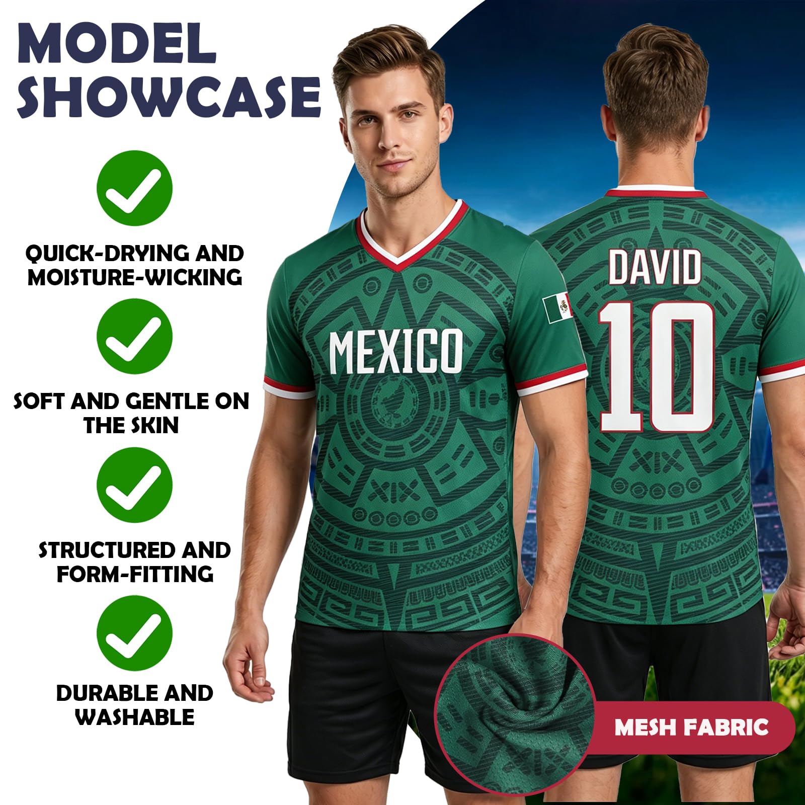 Genérico Camiseta de fútbol Personalizada, Camiseta de fútbol Nacional Personalizada con Nombre/número, Regalo Personalizado para fanáticos de Camisetas para Hombres, Mujeres y jóvenes