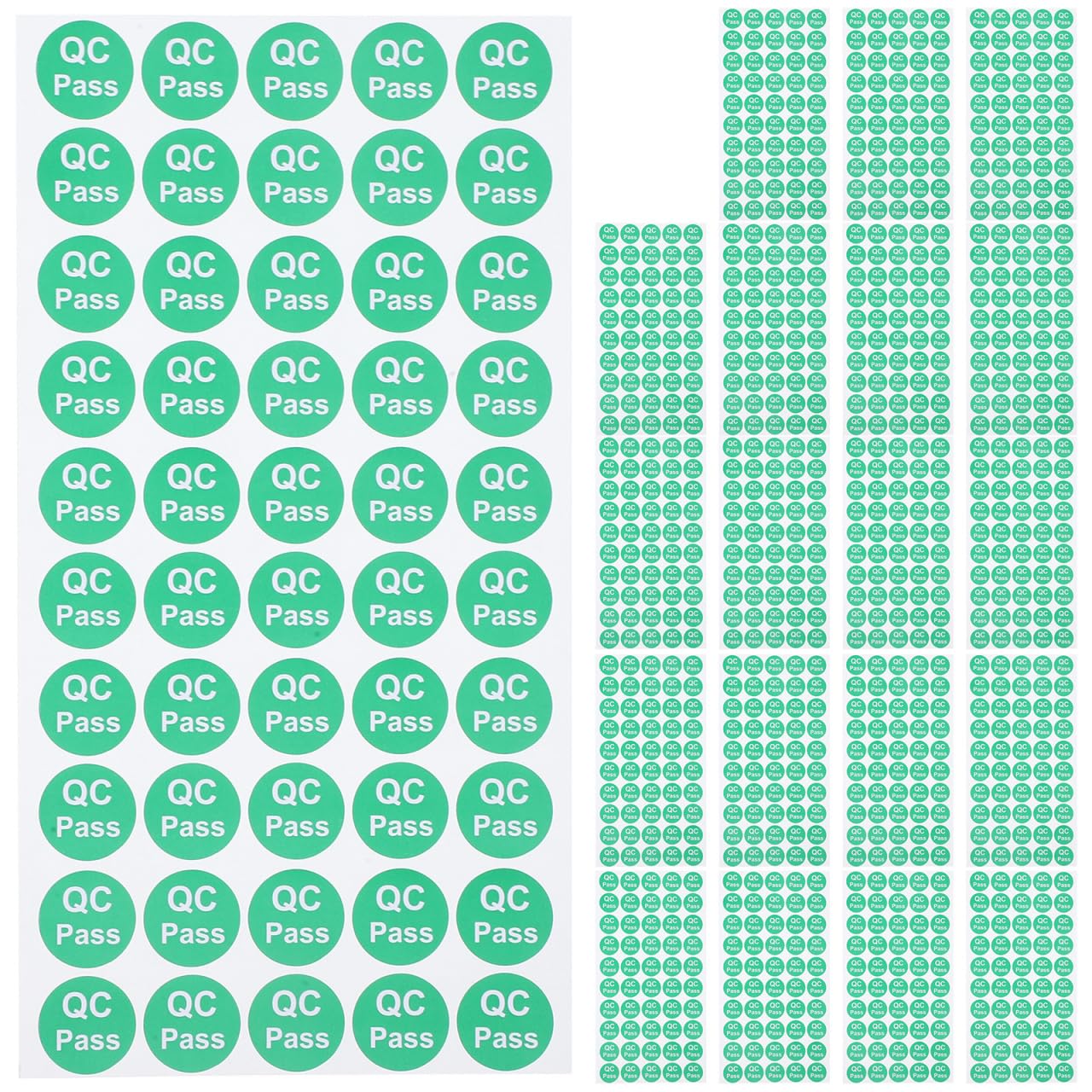 Étiquettes Autocollantes Qc Passé Rondes 2.5 Cm 1000 Pièces Stickers Adhésifs D'Entrepôt Pour Contrôle Qualité Et Expédition