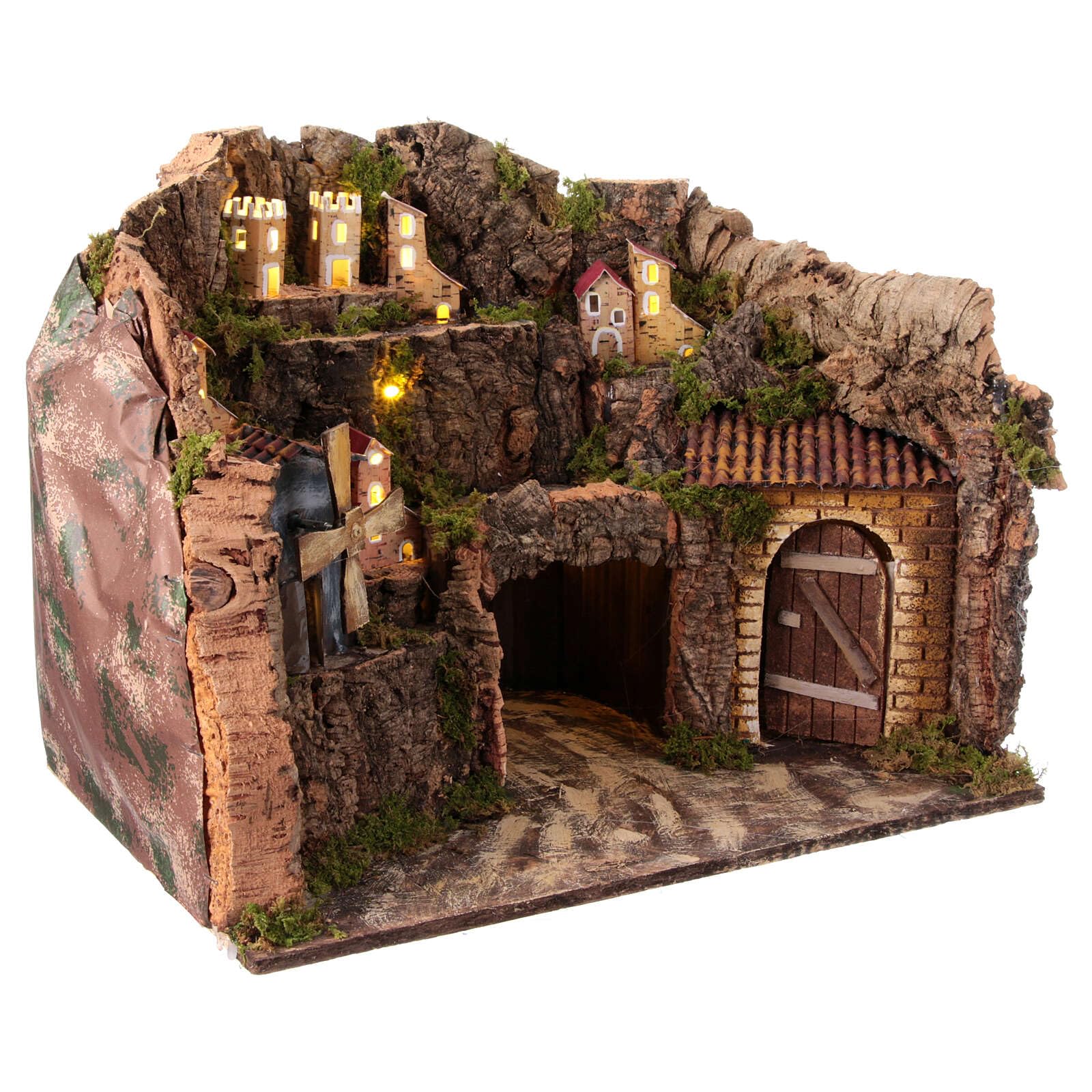 Holyart Crèche Napolitaine: Village Moulin à Vent crèche napolitaine 8-10 cm 30x40x30 cm