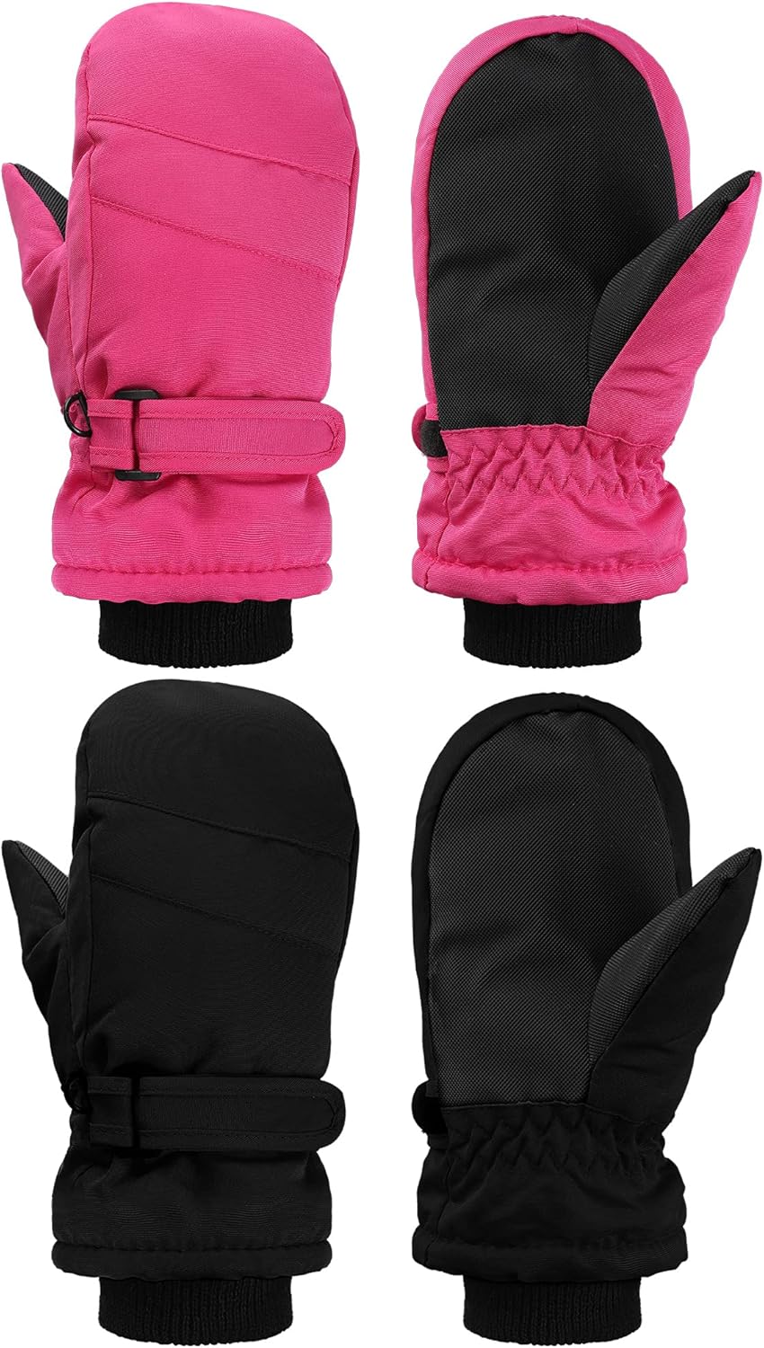 SATINIOR Kids Snow Mittens Waterproof Winter Ski Gloves Warm Thicken Snow Gloves for Girls Boys