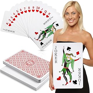 Cholemy Jumbo Playing Cards 11 x 17 Inches Giant Deck of Cards Large Print Playing Cards Oversized Full Deck Cards for Kids Adults Game, Party Decorations
