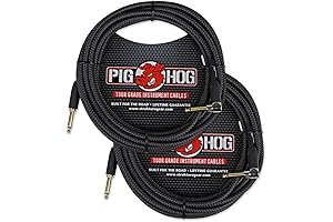 Monster Black Woven Instrument Cable, 20ft Right Angle - 2 Pack