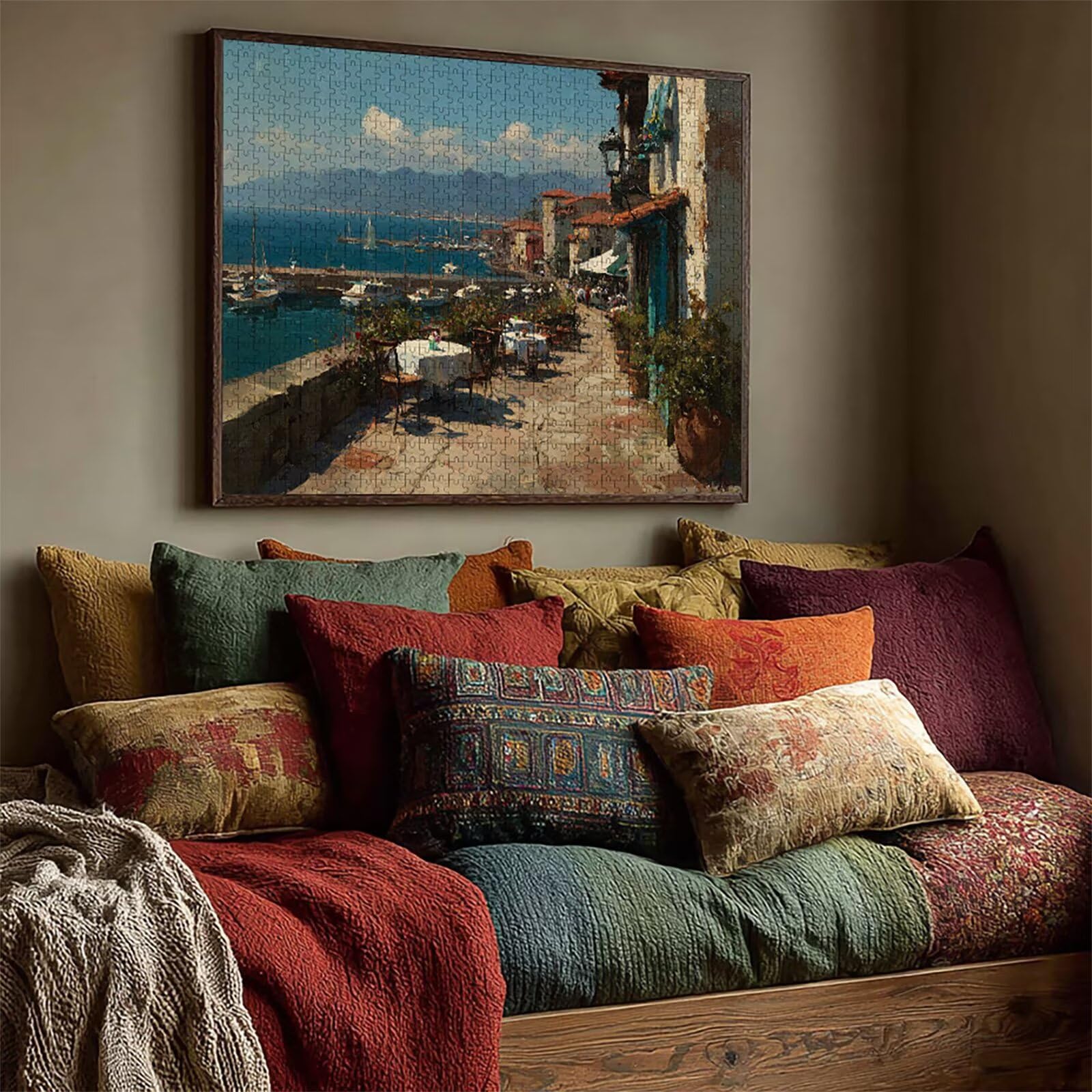 Puzzle 5000 elementów dla dorosłych z widokiem na morze, drewniane puzzle, 155 x 104 cm, części ściśle do siebie pasują, dla mężczyzn, kobiet, starszych seniorów, relaks i odstresowanie, prezenty