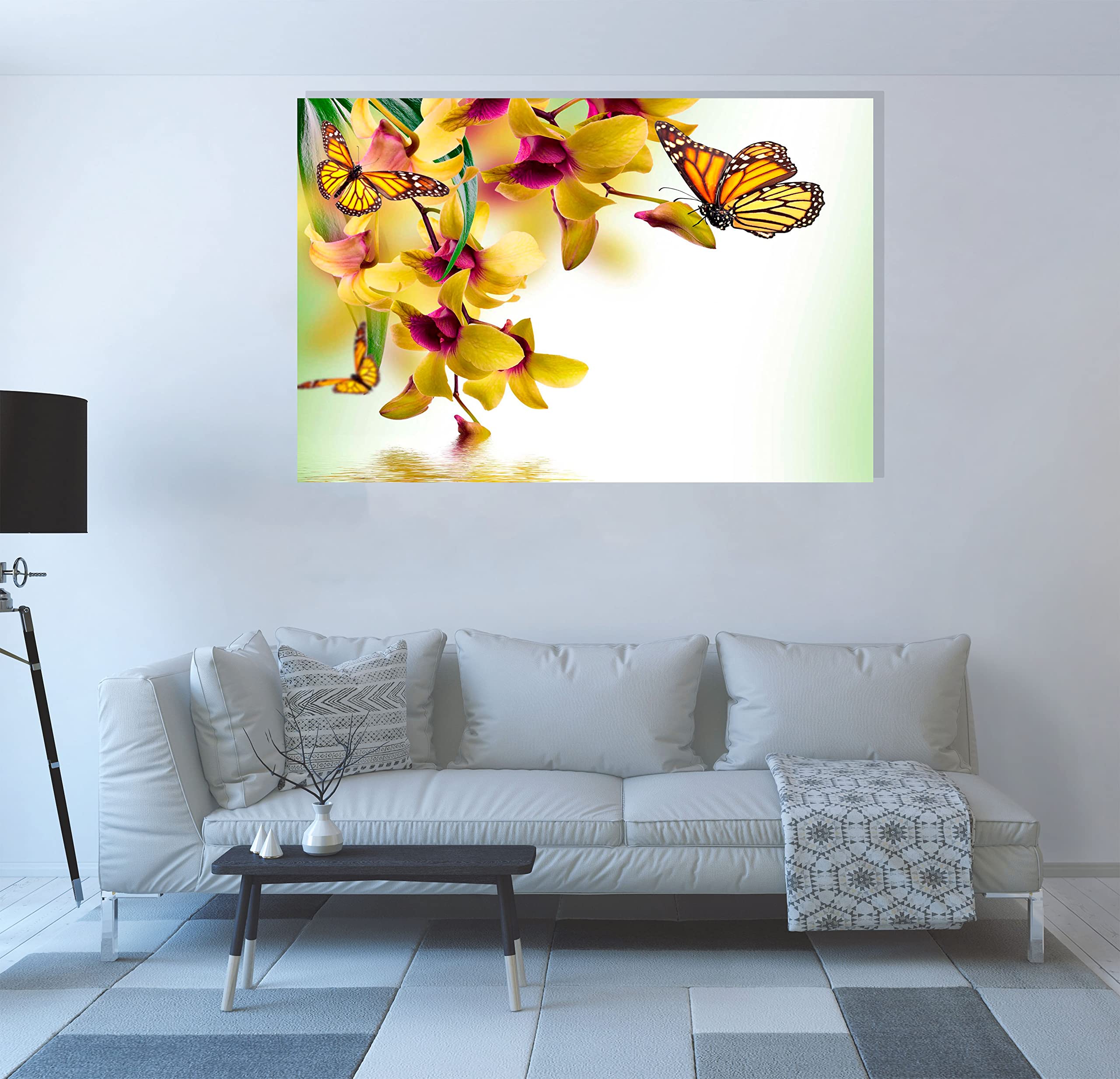 Stampa artistica su tela con fiori dorati, immagini da parete, stampate per soggiorno, arte murale, piante moderne, stampe, decorazioni per la casa