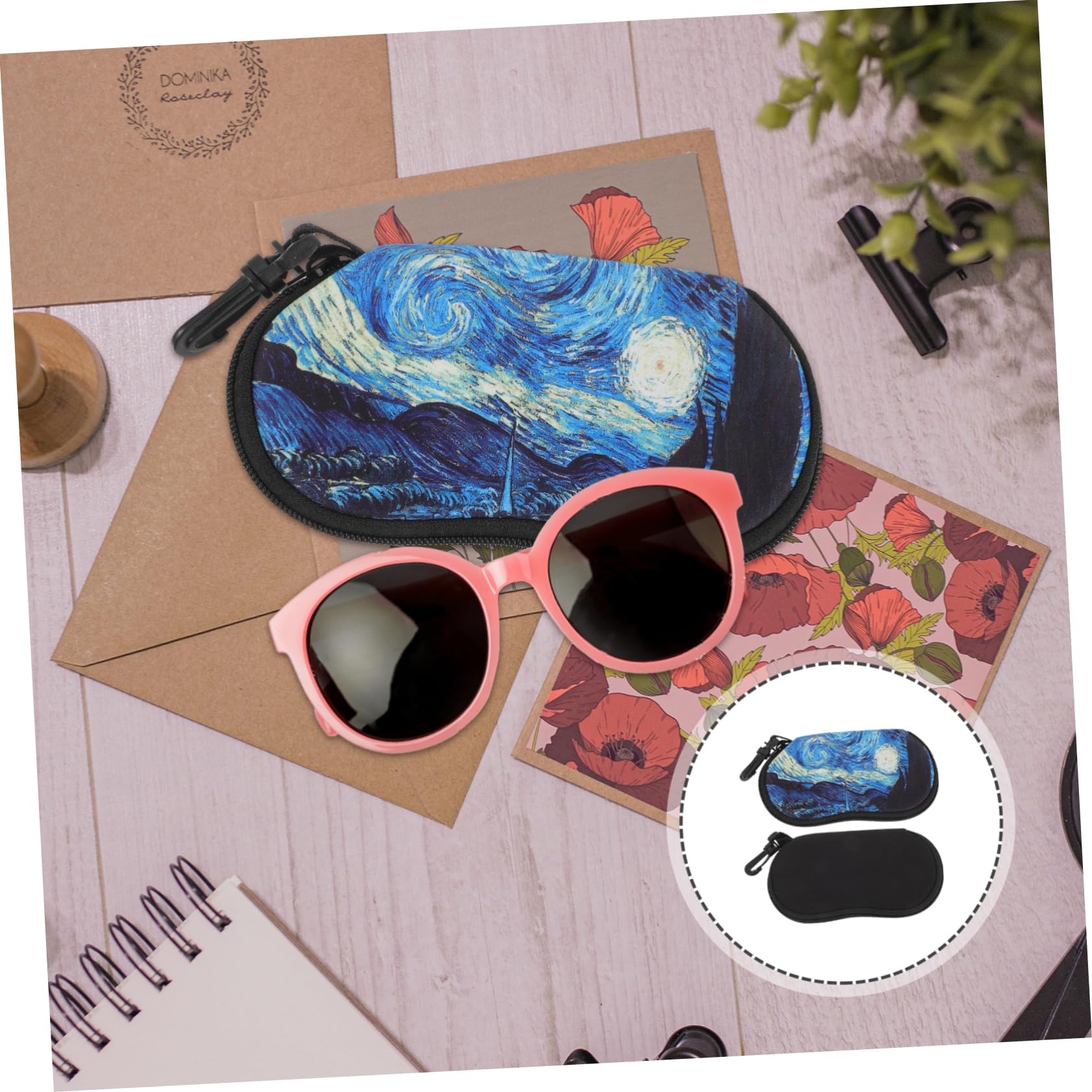 Ipetboom Bolsa Estuche De Anteojos Polarizado Titular De Gafas Titular De Las Gafas De Sol Estuche Para Gafas De Sol Organizador Estuches Para Gafas Cremallera Neopreno