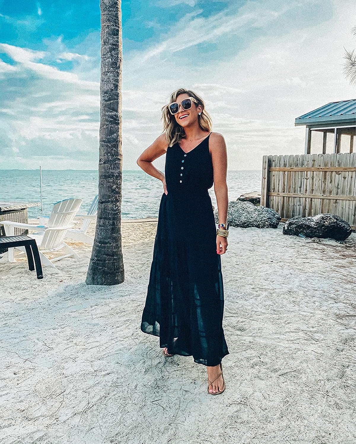 PRETTYGARDEN Women's 2026 Summer Maxi Dress Spaghetti Strap Sleeveless High Waist Beach Vacation Long Sundresses - Image 4