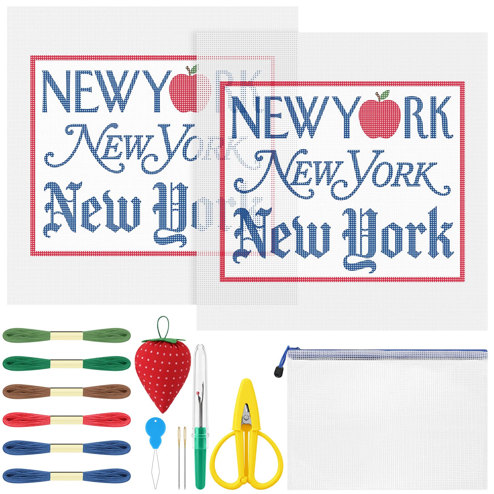 XunYee 17 Pcs New York Needlepoint Kit for Beginners Adults Starters