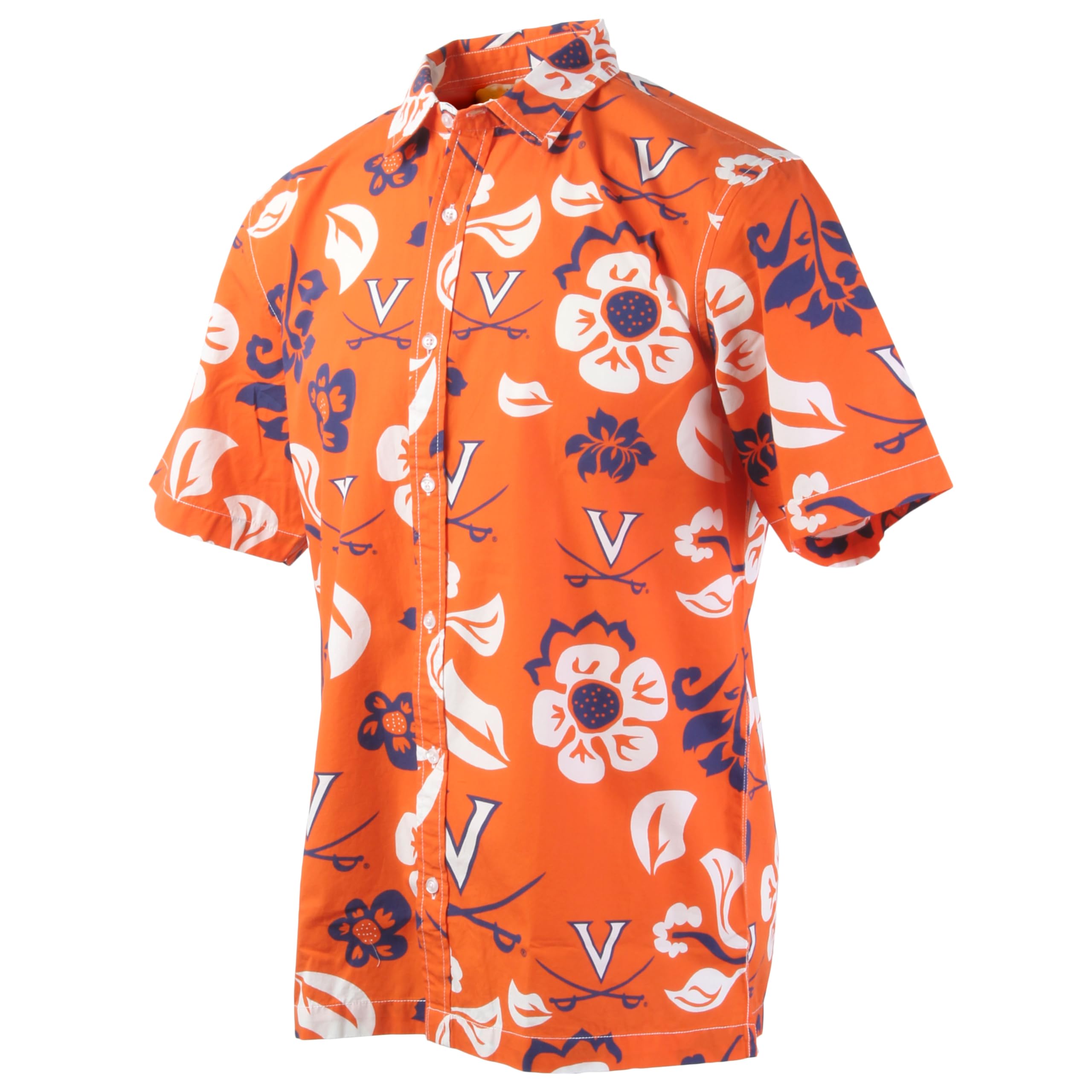 Wes and Willy NCAA Mens Hawaiian Floral Button Down Shirt