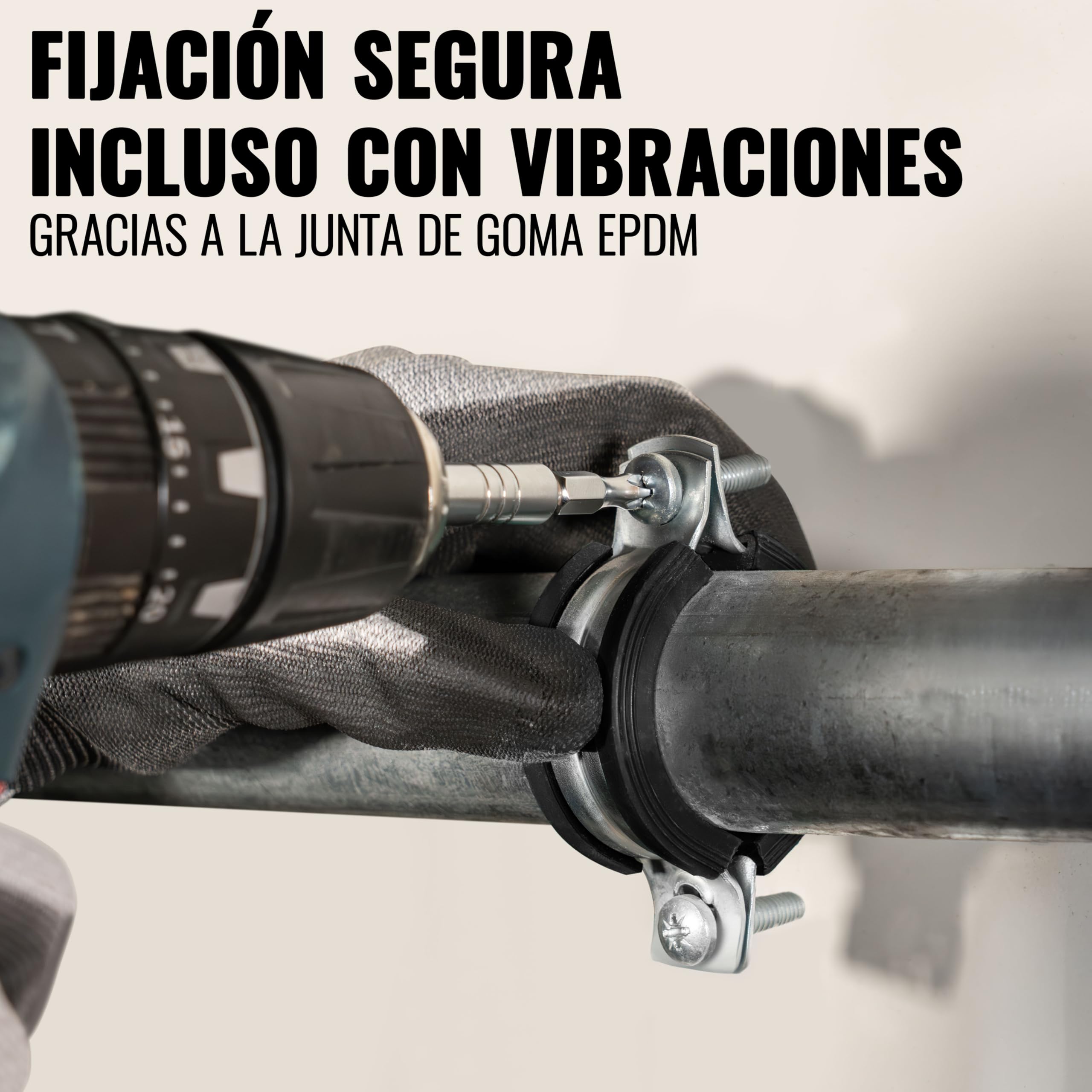 Poppstar 2x Abrazaderas de manguera de acero inoxidable W4 (rango de sujeción 40-43 mm, 1 1/4") con tornillos prisioneros M8*82 y tacos