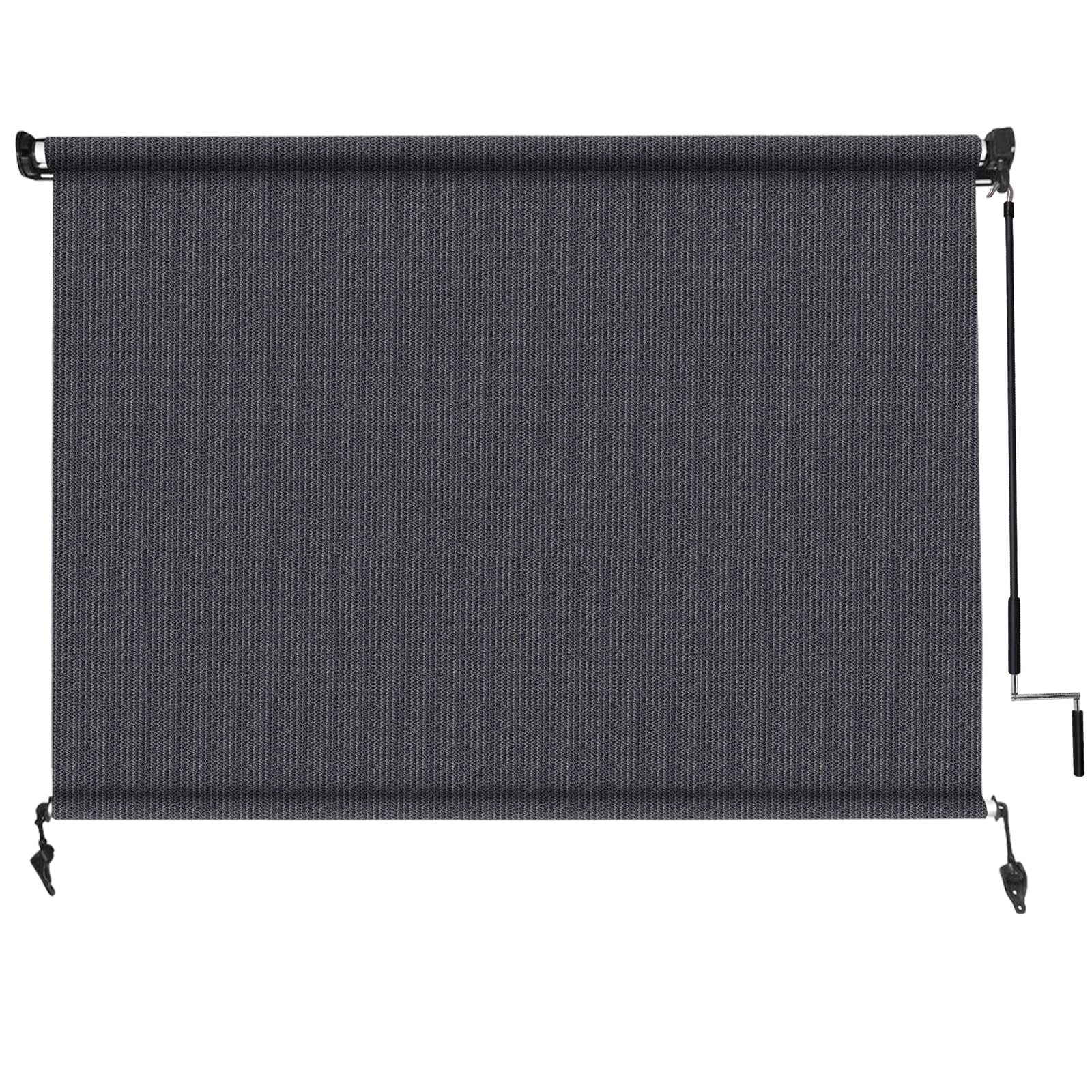 Amagenix Outdoor Roller Shade 8'(W) X 6'(H), Exterior Cordless Patio Shades Roll Up Outdoor Blinds with 90% UV Protection, Two-Section Poles with One-Piece Fabric, Blue Grey — image 1