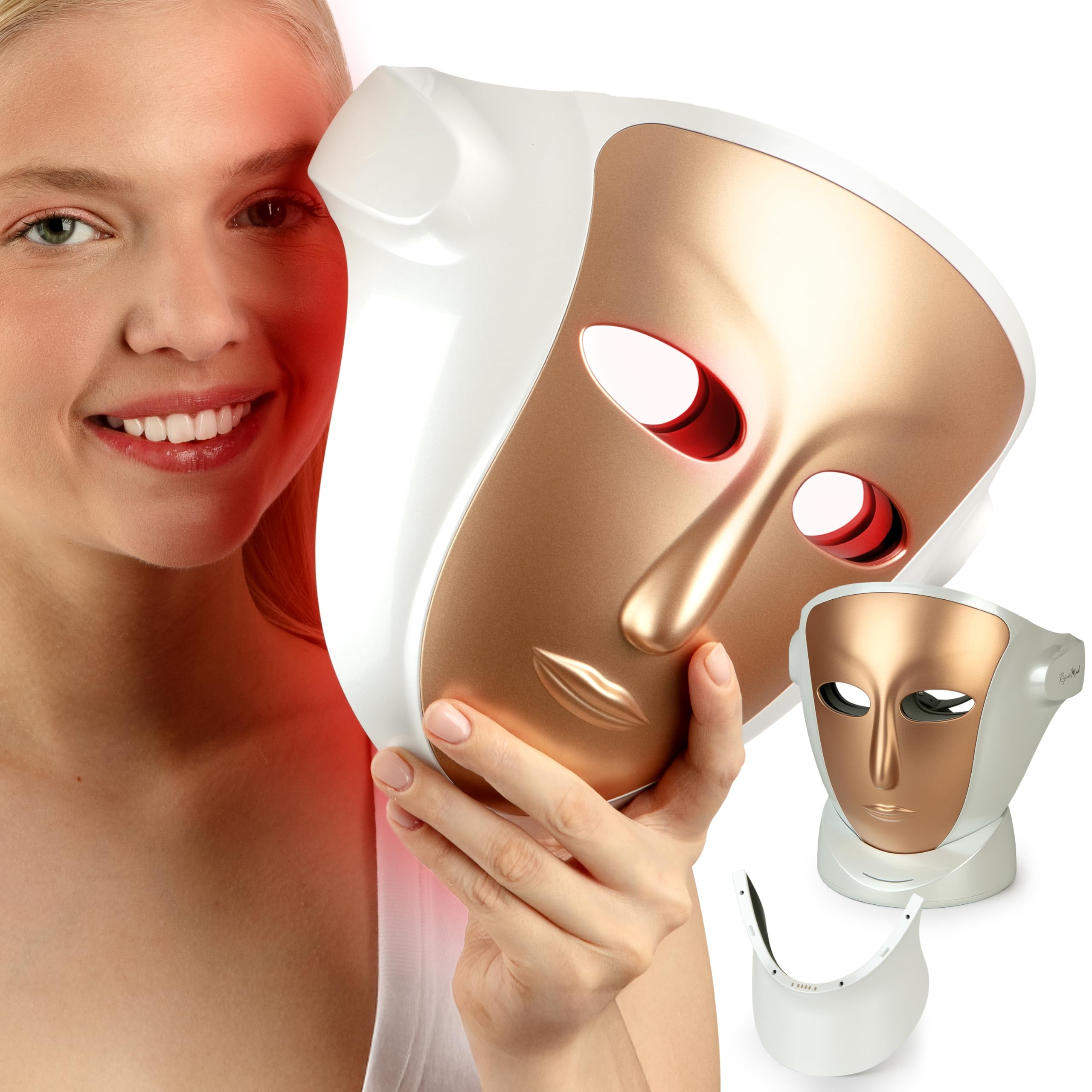 Red Light Mask for Face Neck Lightweight LED Face Mask 1 2 lbs with Eye Holes Adjustable Straps