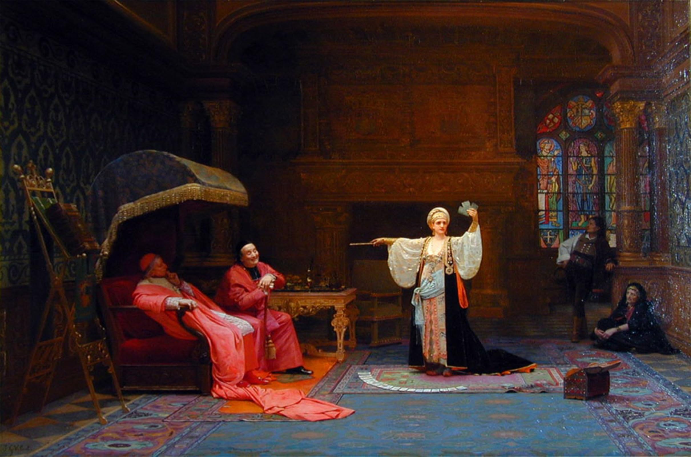 ARTXLXXBN Famous Prints Artwork Pictures Poster Painting Art the Fortune Teller by Jehan Georges Vibert Artwork Landscape Pictures for Home Decor 60x90cm