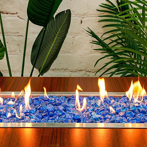 Miniatura 5 de Hisencn 12 pulgada 10-libras mezclado hoguera de vidrio para interior y exterior chimeneas de gas de vidrio de fuego, cuencos de fuego, jardín