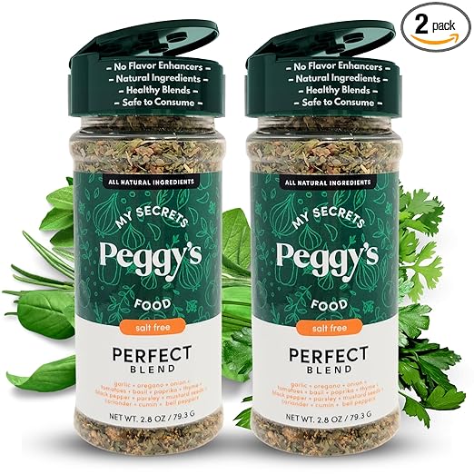 My Secrets Peggy's Food 2-Pack Perfect Blend Seasoning Mix – No Sodium Spice Mix – Perfect Blend of Herbs and Spices, Delicious Spice for Everything