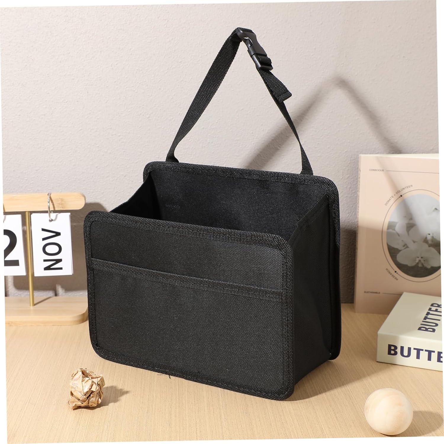 ULTECHNOVO Car Backseat Organizer Trash Can Function Storage Capacity Easy Hanging Car Headrest Storage Bag for Drinks Magazines and Essentials